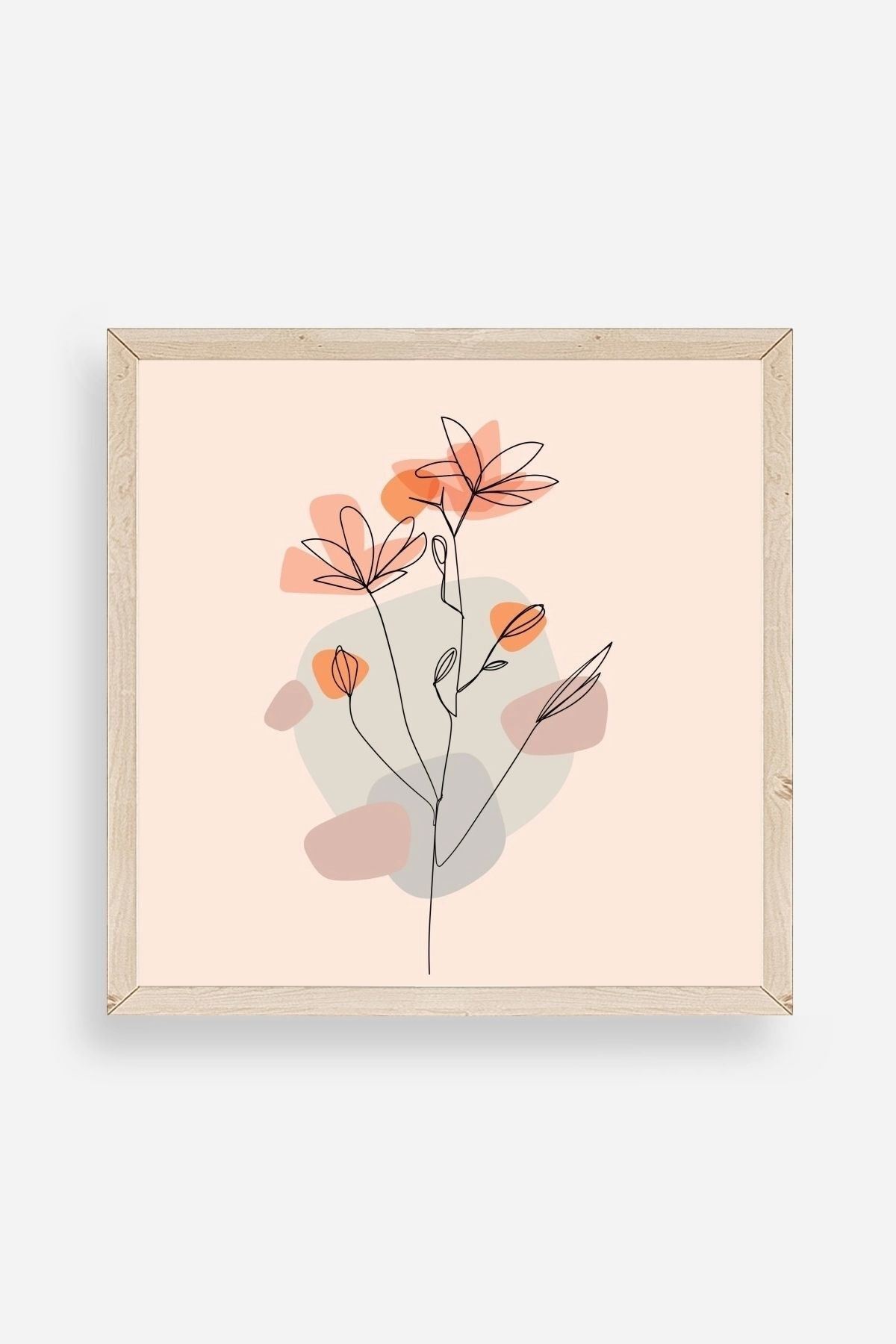 Çiçek Ahşap Çerçeveli Tablo 23 x 23