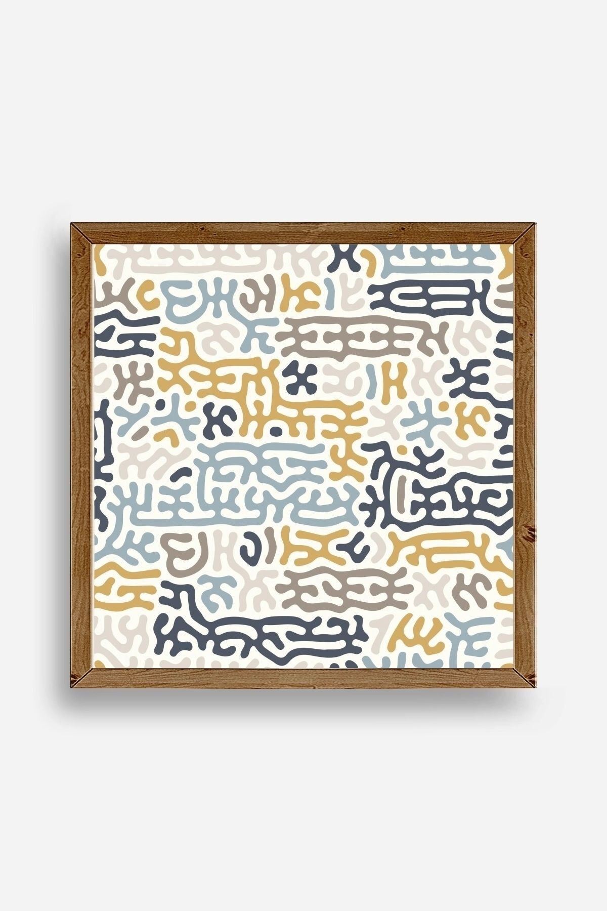 Soyut Ahşap Çerçeveli Tablo 42 x 42