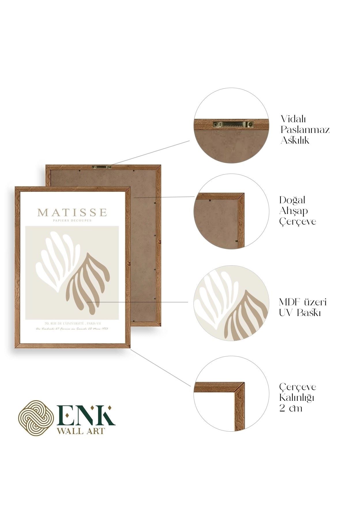 Matisse Üçlü Ahşap Çerçeveli Tablo 50 x 70