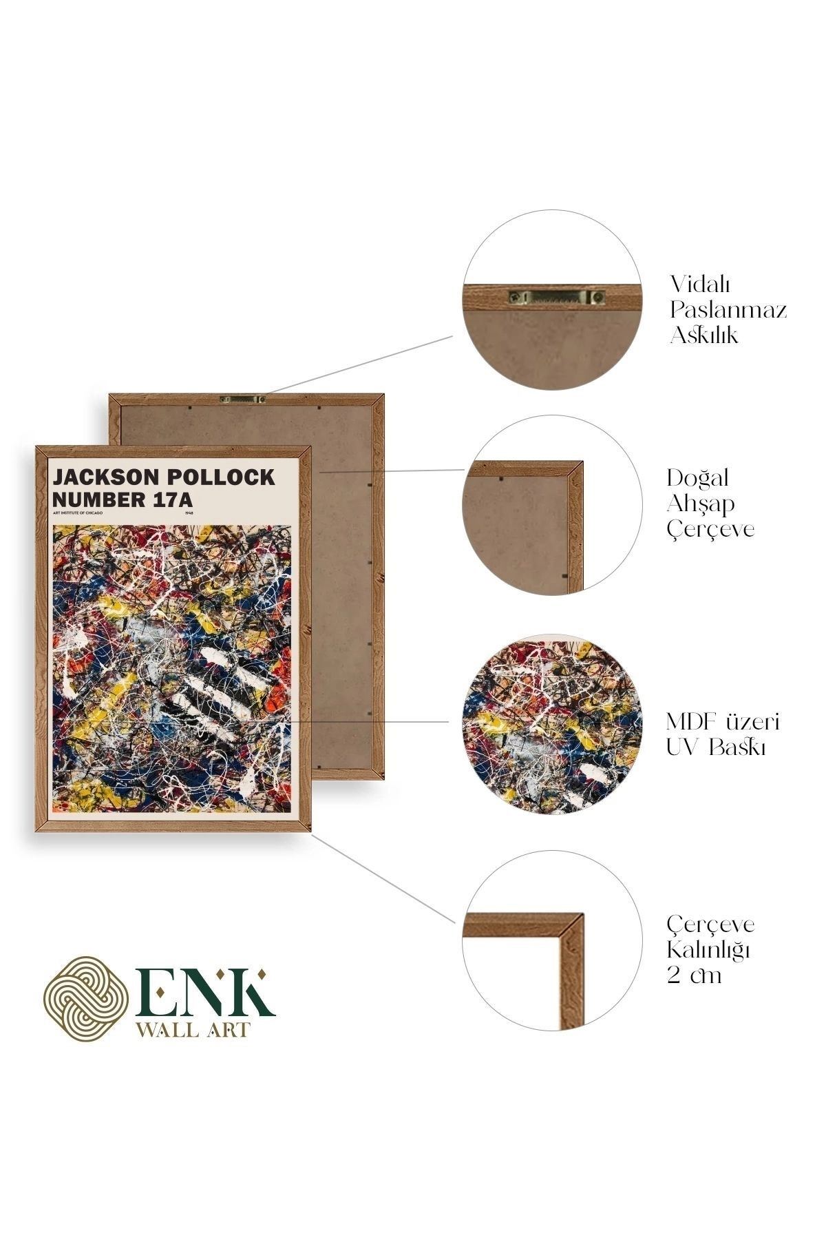 Jackson Polloc Ahşap Çerçeveli Tablo 17 x 23