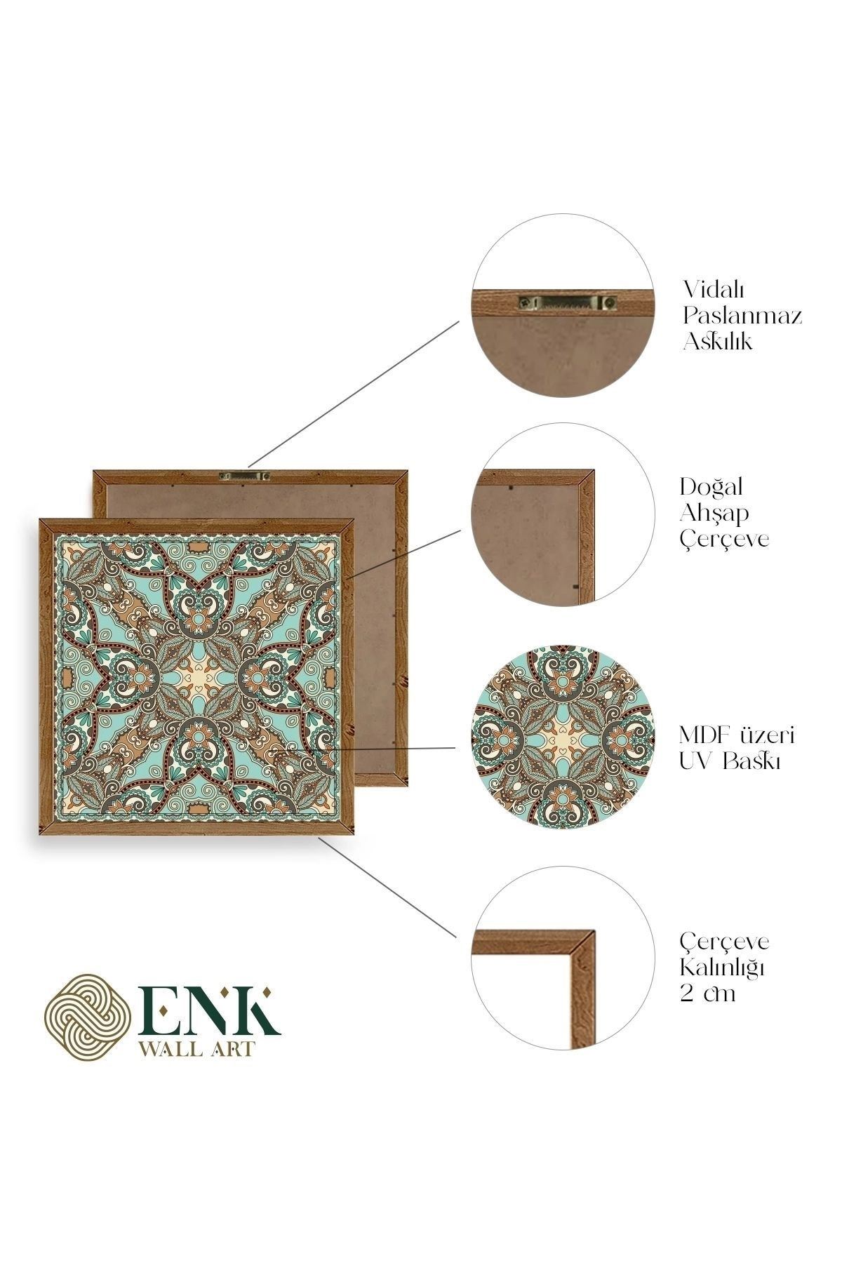 Motif Ahşap Çerçeveli Tablo 42 x 42