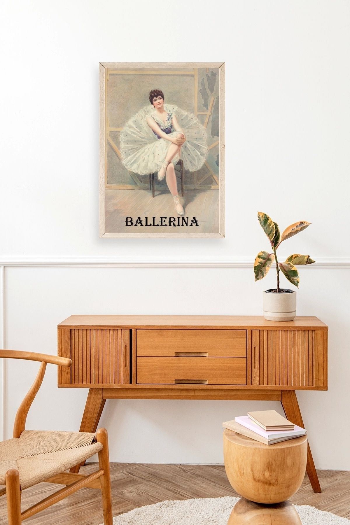 Ballerina Ahşap Çerçeveli Tablo 17 x 23