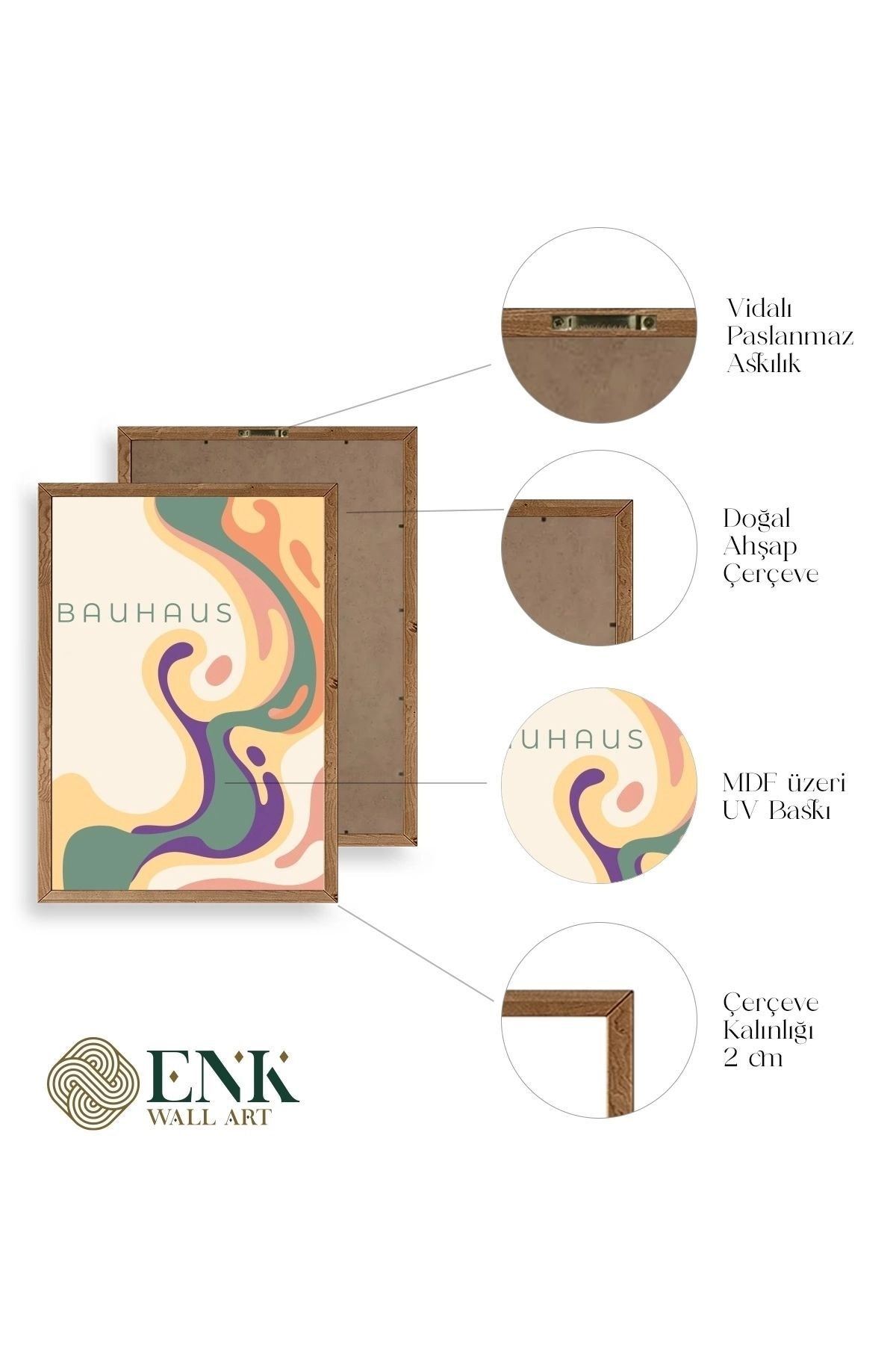 Bauhaus Ahşap Çerçeveli Tablo 23 x 30