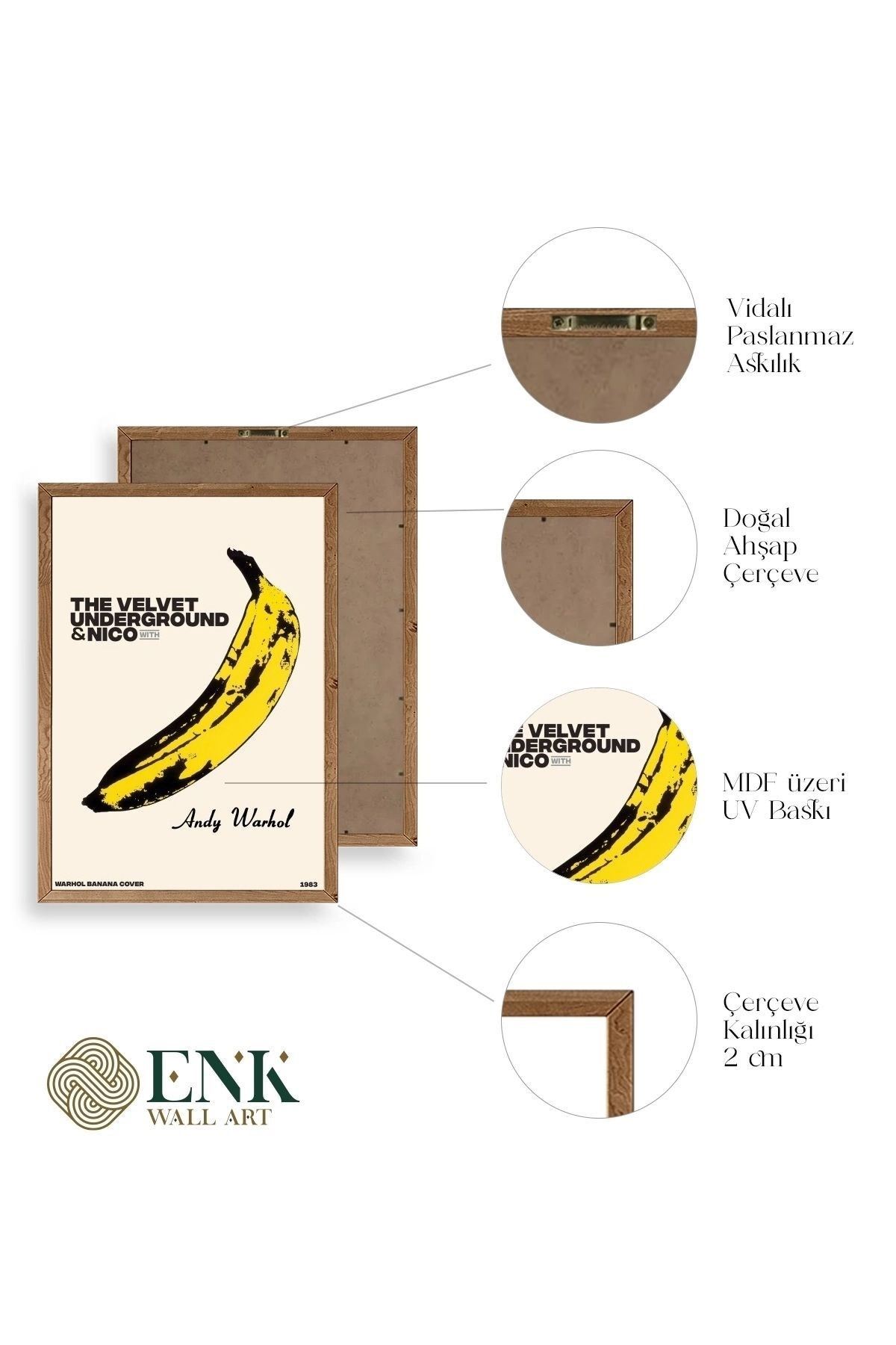 Andy Warhol Ahşap Çerçeveli Tablo 50 x 70