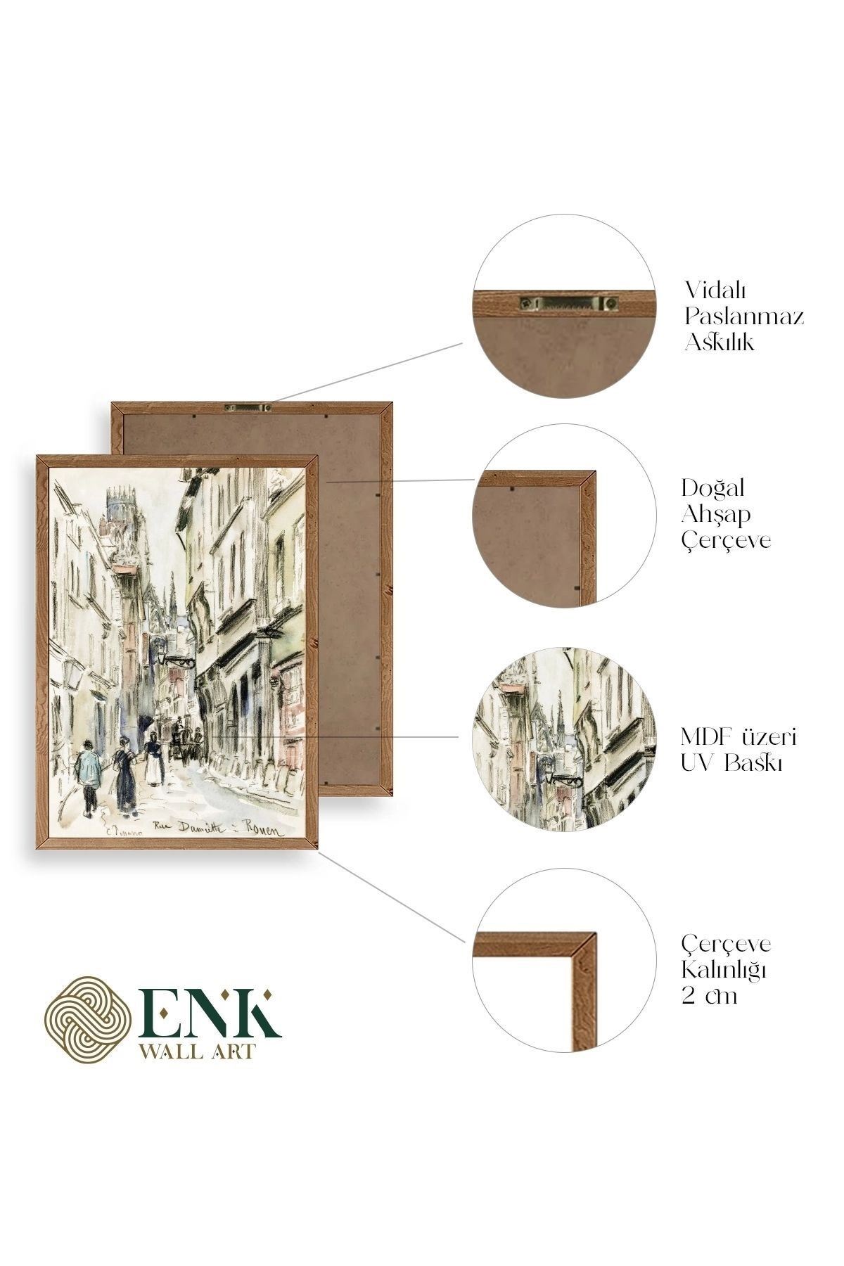 Rue Damitte Ahşap Çerçeveli Tablo 50 x 70