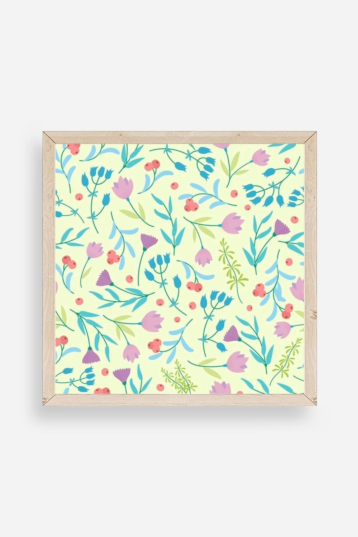 Çiçek Ahşap Çerçeveli Tablo 23 x 23