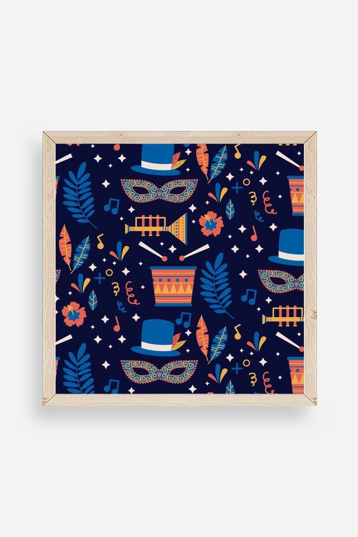 Karnaval Ahşap Çerçeveli Tablo 23 x 23