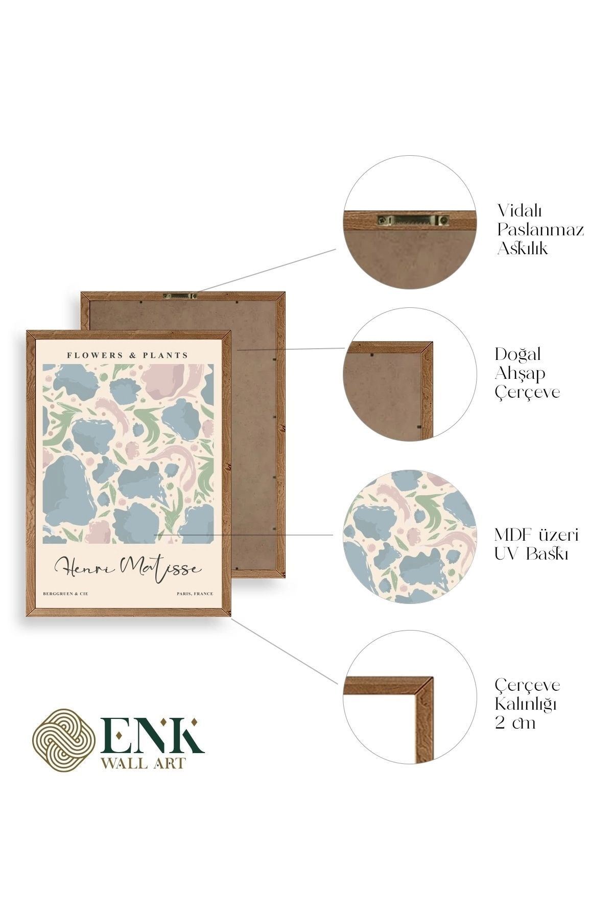 Henri Matisse Ahşap Çerçeveli Tablo 50 x 70