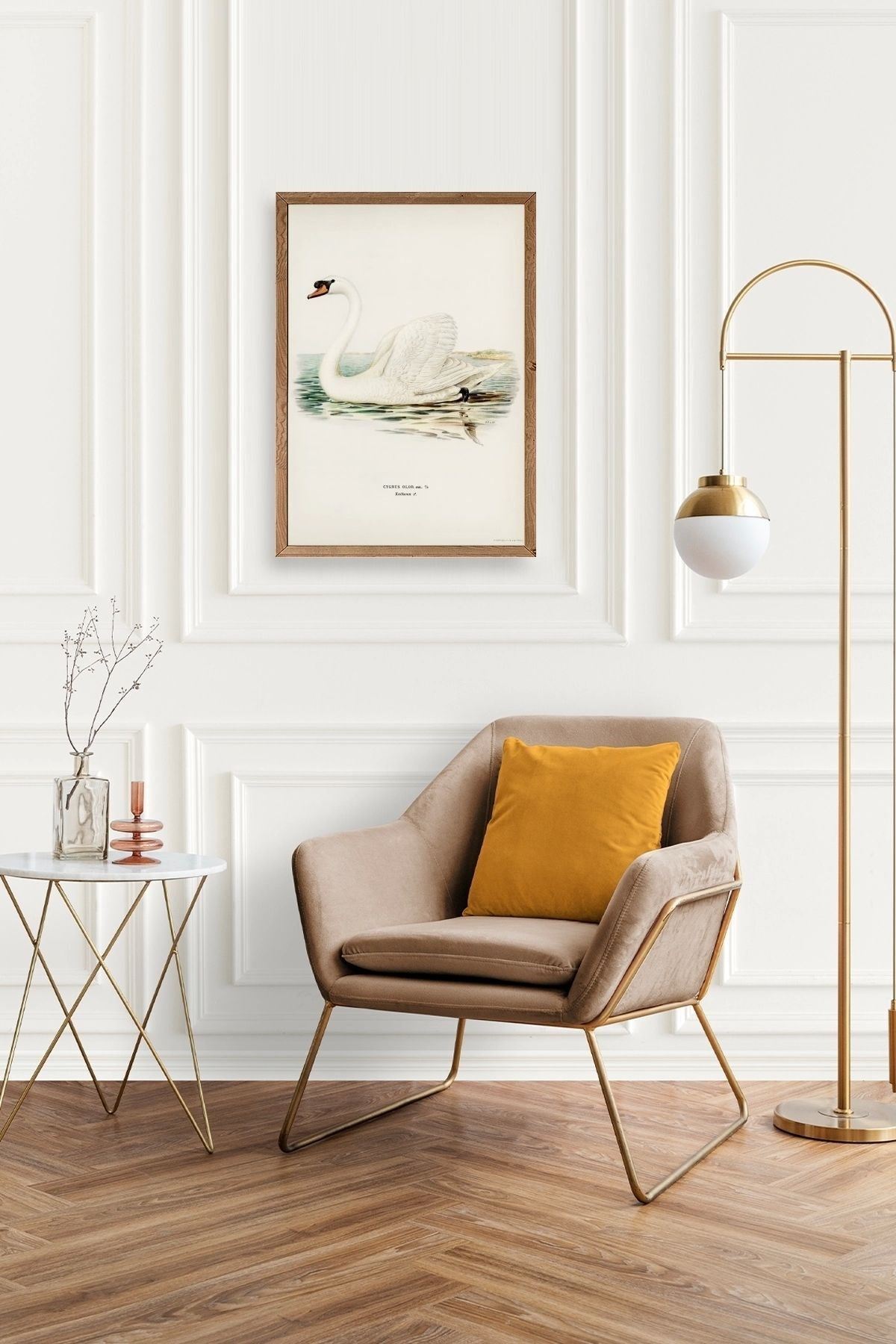 Kuğu Ahşap Çerçeveli Tablo 17 x 23