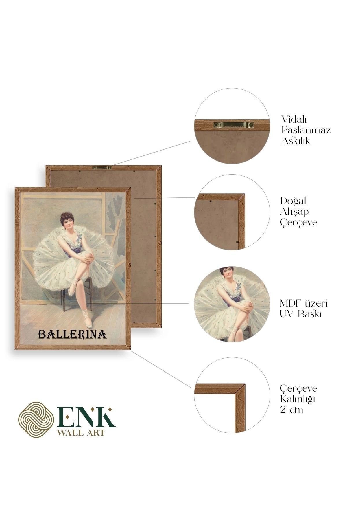 Ballerina Ahşap Çerçeveli Tablo 23 x 30