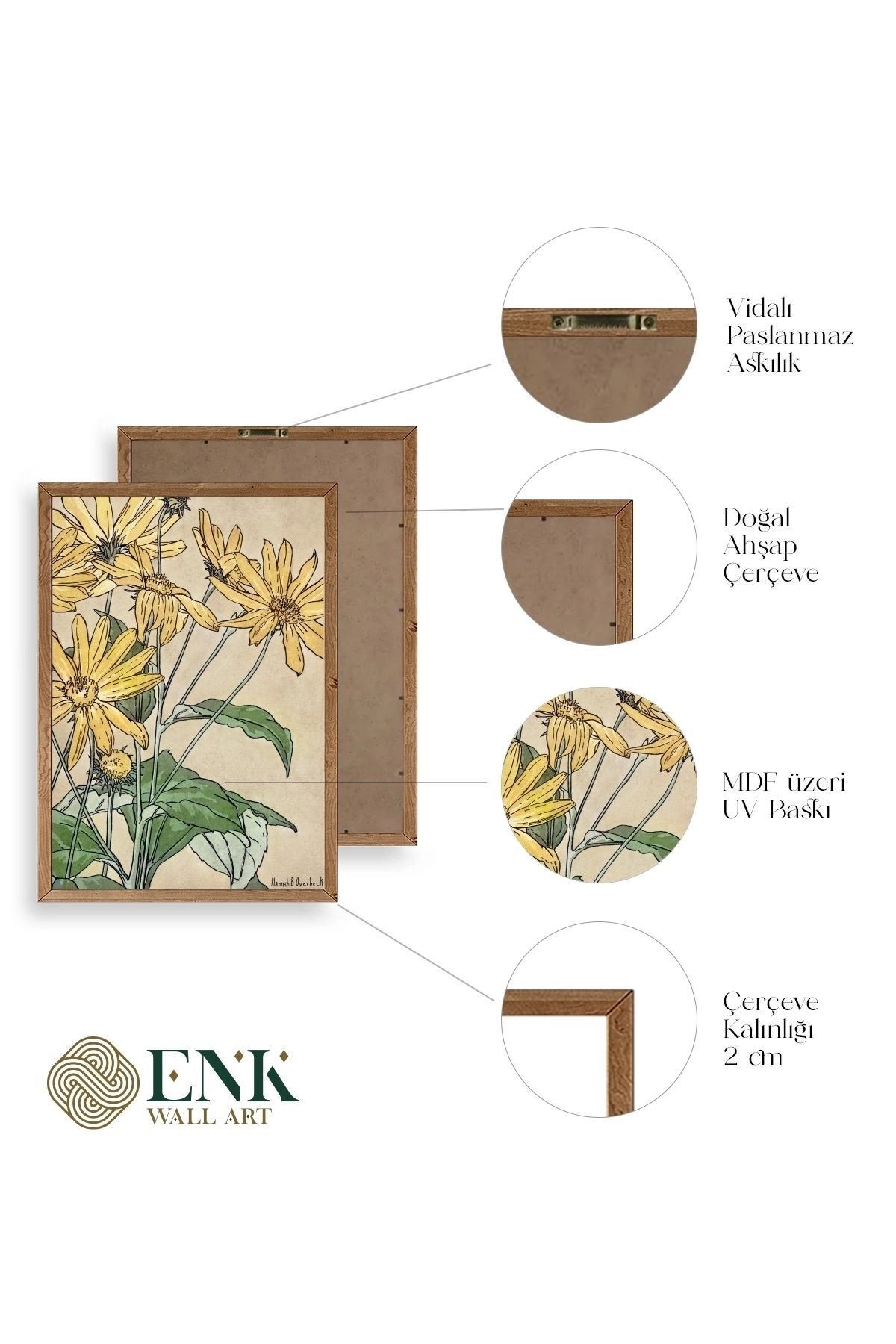 Hannah Borger Ahşap Çerçeveli Tablo 50 x 70