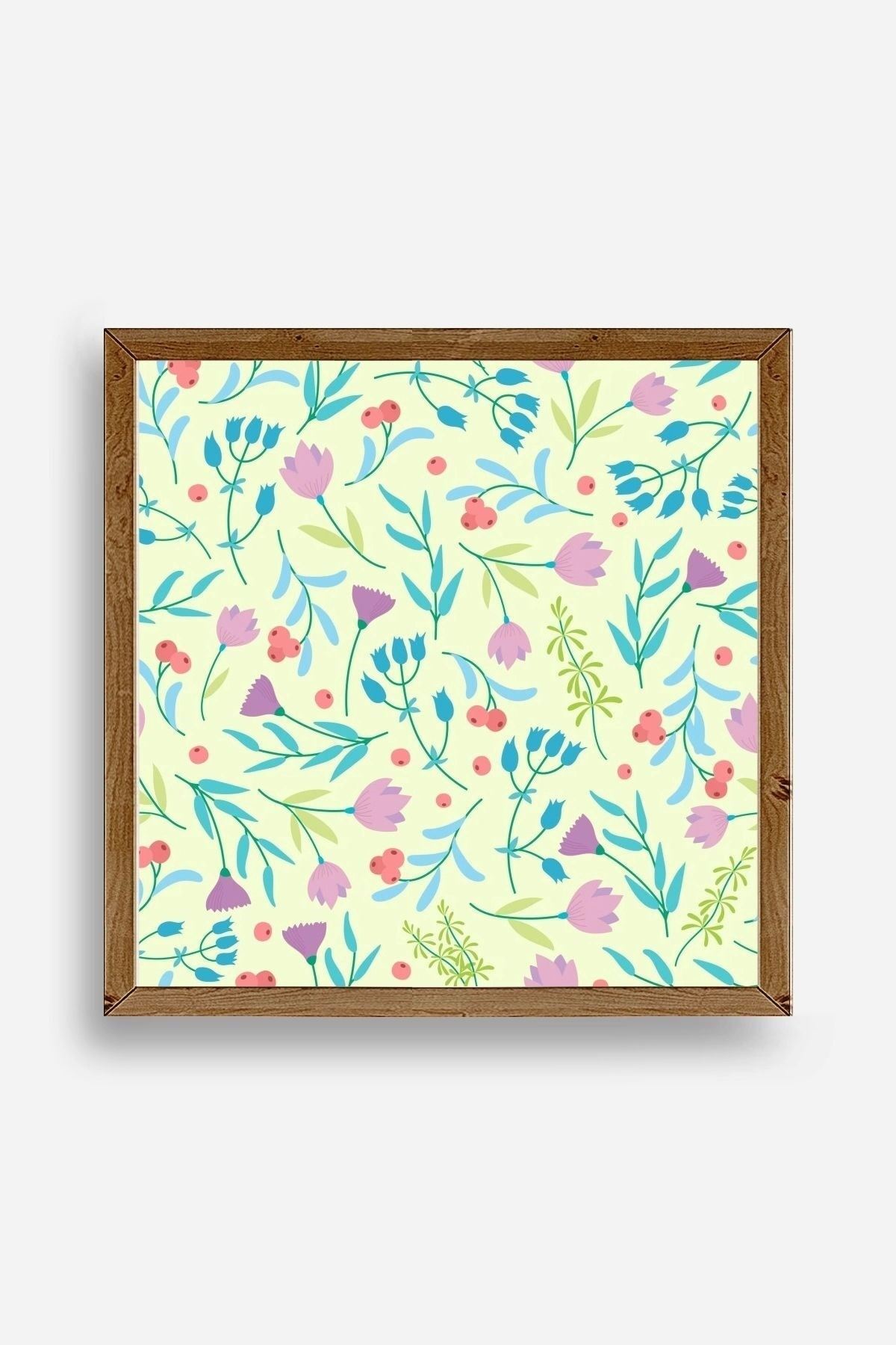 Çiçek Ahşap Çerçeveli Tablo 23 x 23