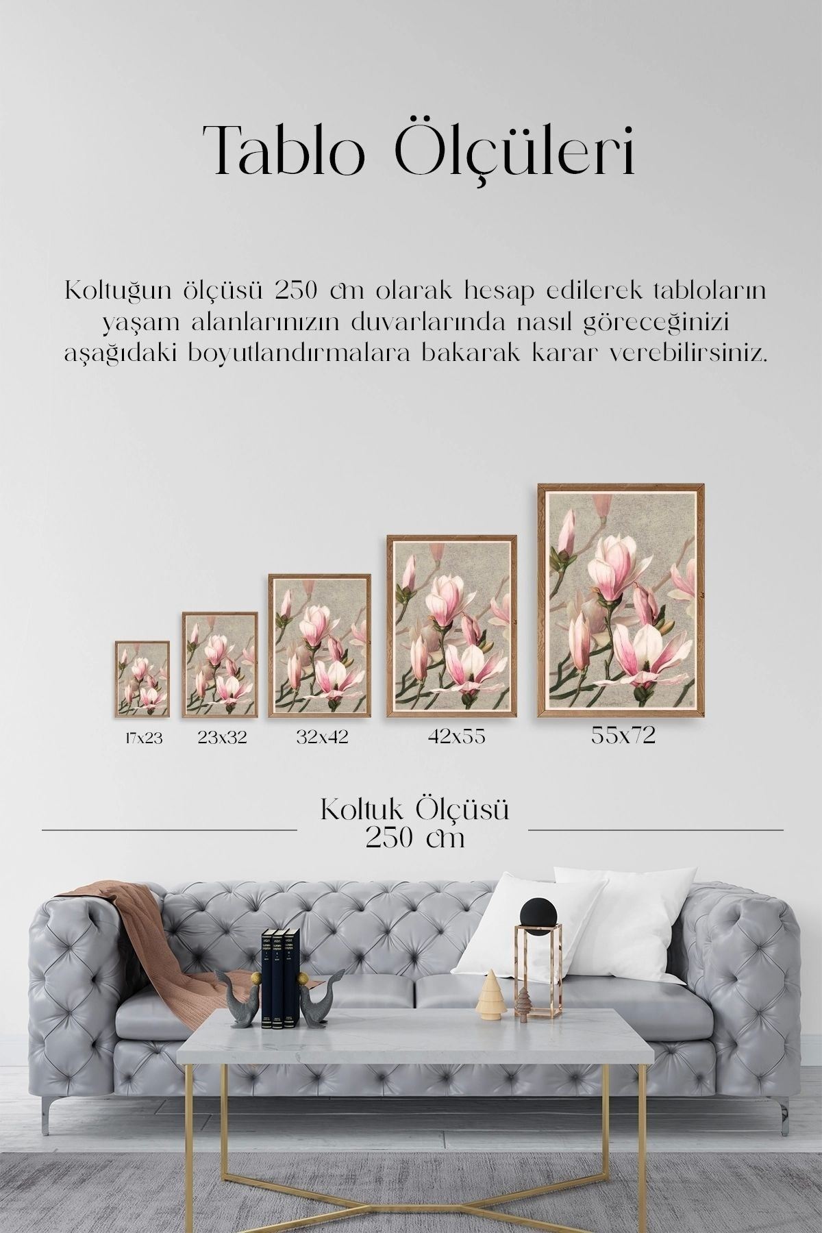 Magnolia Flowers Ahşap Çerçeveli Tablo 30 x 42