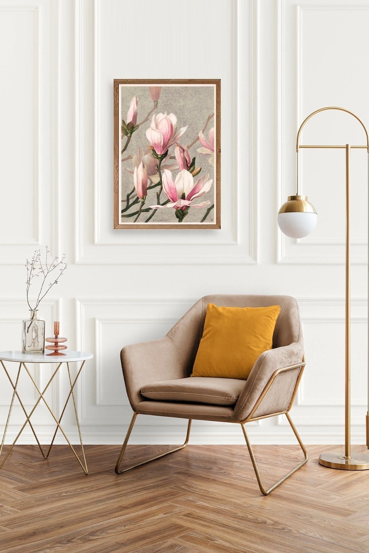 Magnolia Flowers Ahşap Çerçeveli Tablo 17 x 23