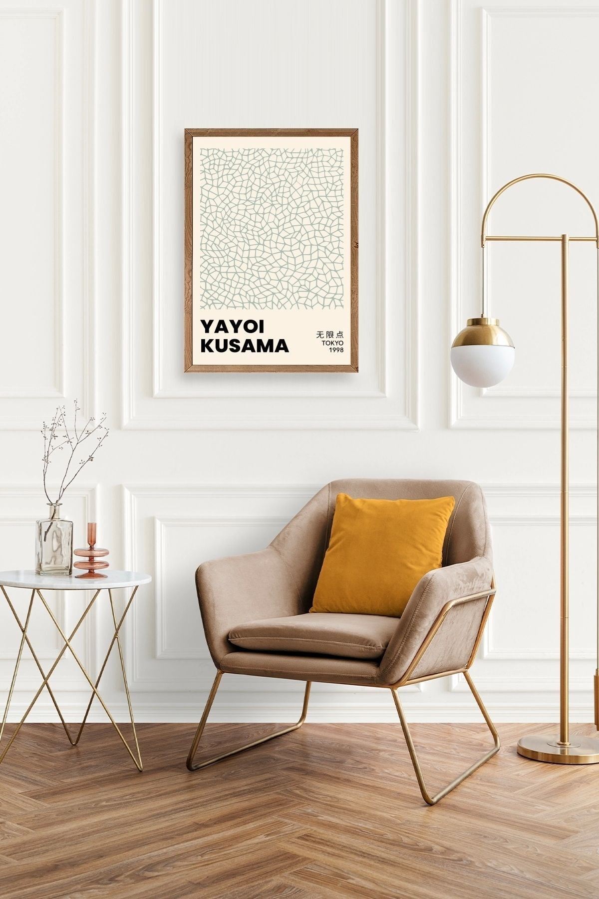 Yayoi Kusama Ahşap Çerçeveli Tablo 30 x 42