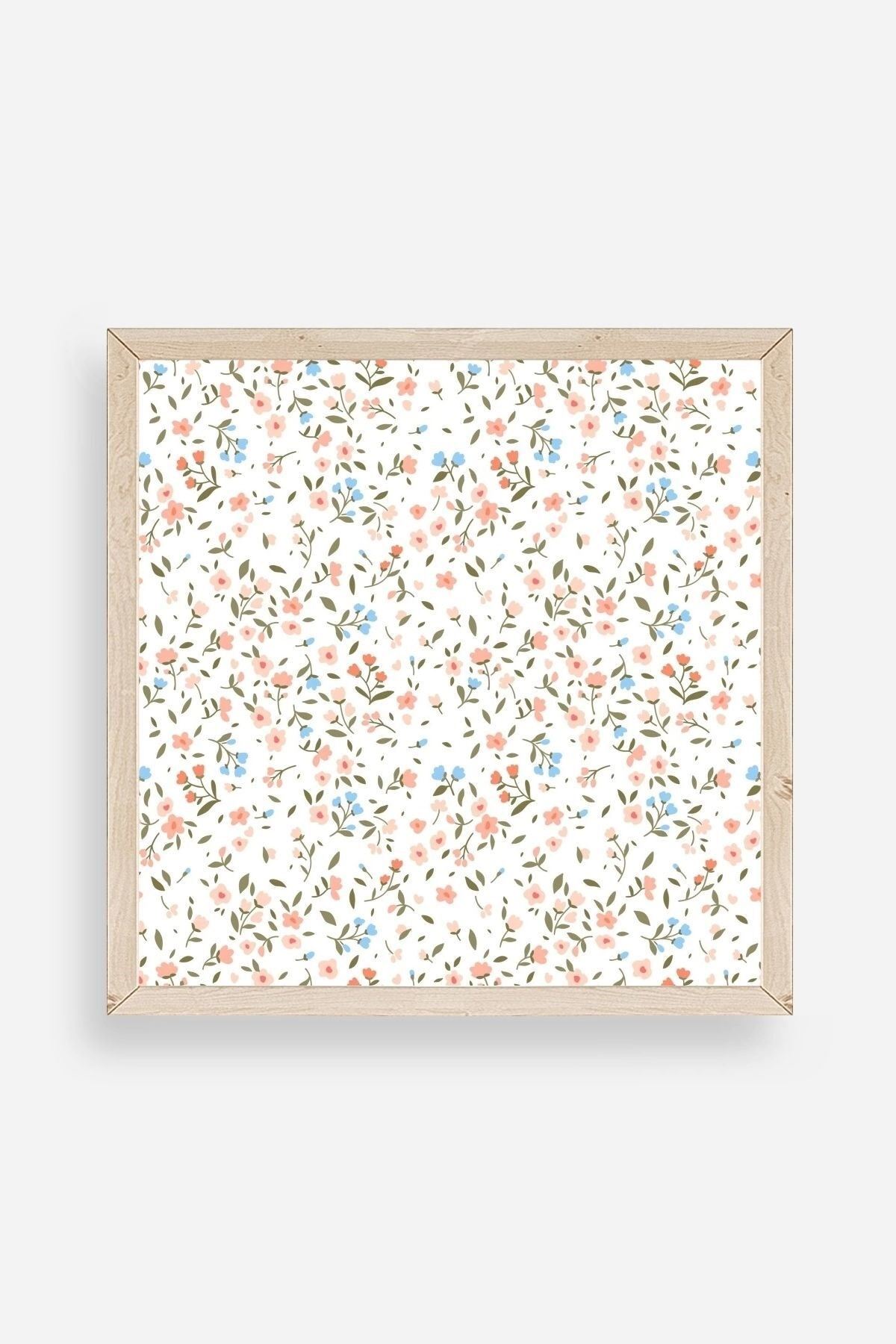Çiçek Ahşap Çerçeveli Tablo 50 x 50