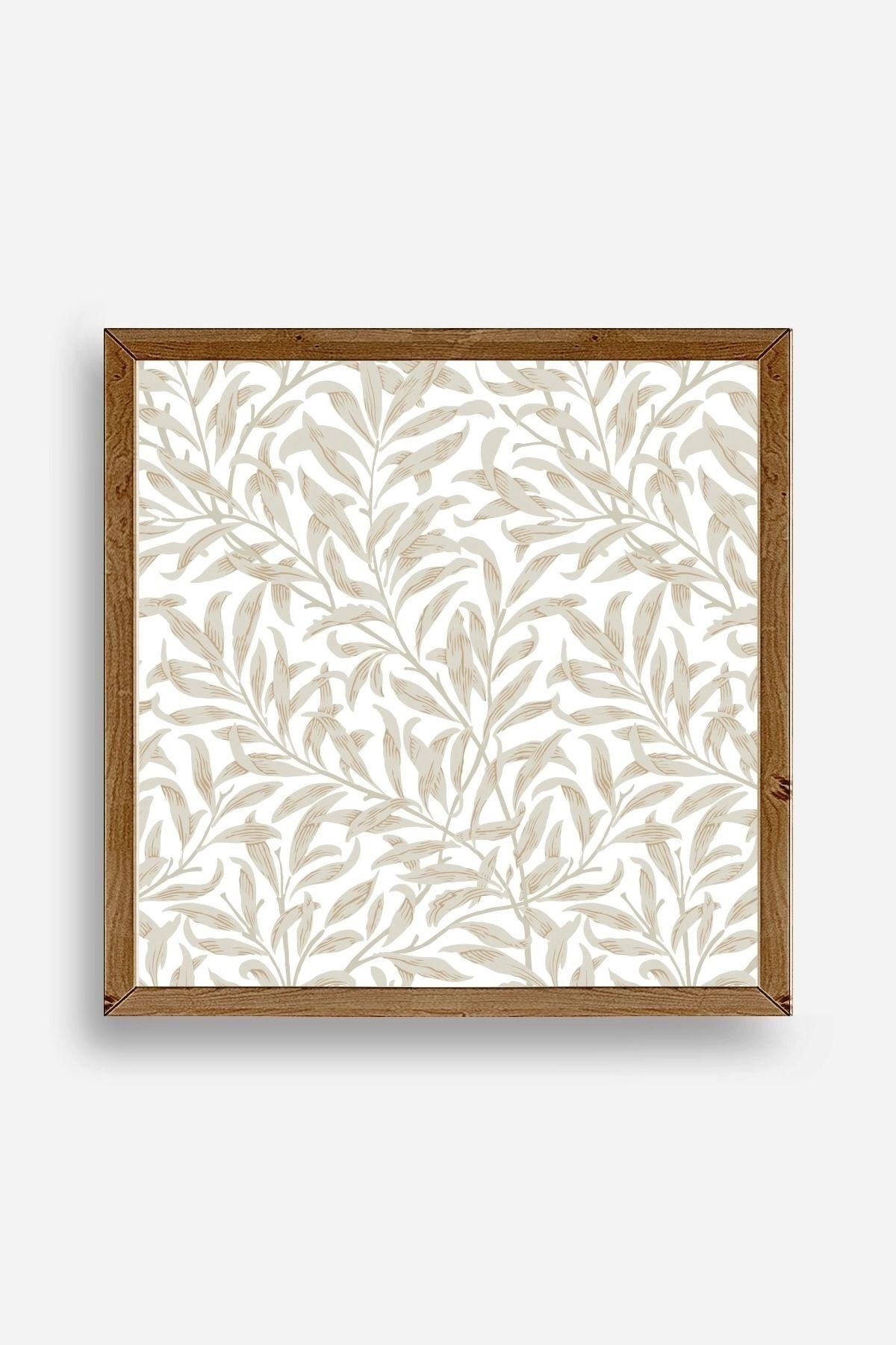 Yaprak Ahşap Çerçeveli Tablo 23 x 23