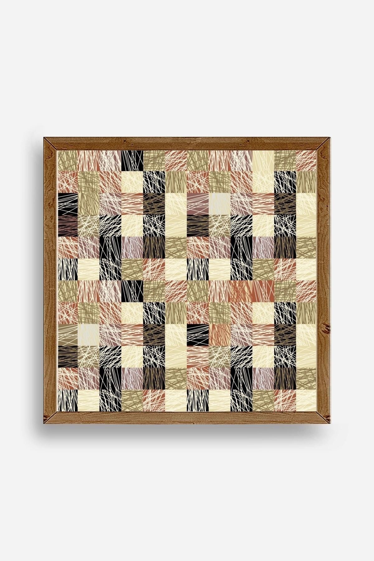 Soyut Ahşap Çerçeveli Tablo 50 x 50