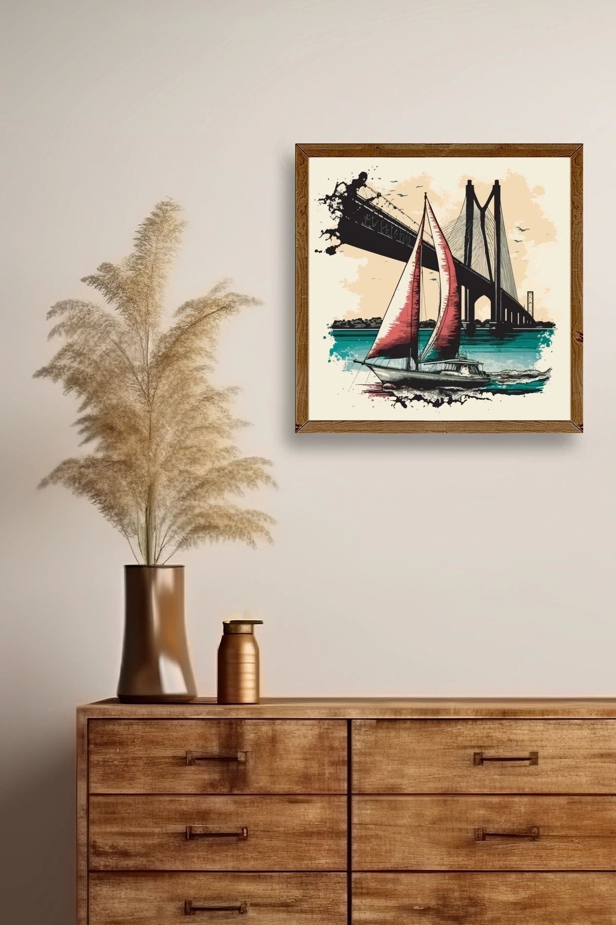 Köprü Ahşap Çerçeveli Tablo 50 x 50