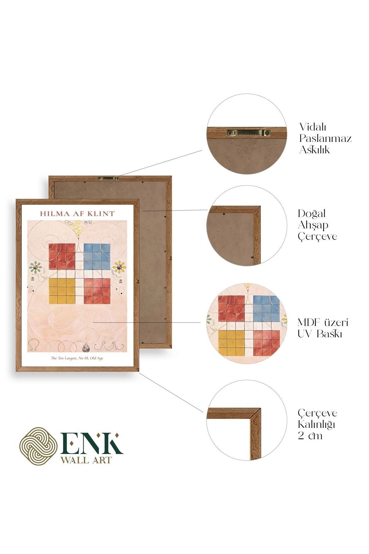 Hilma Af Klint Ahşap Çerçeveli Tablo 50 x 70