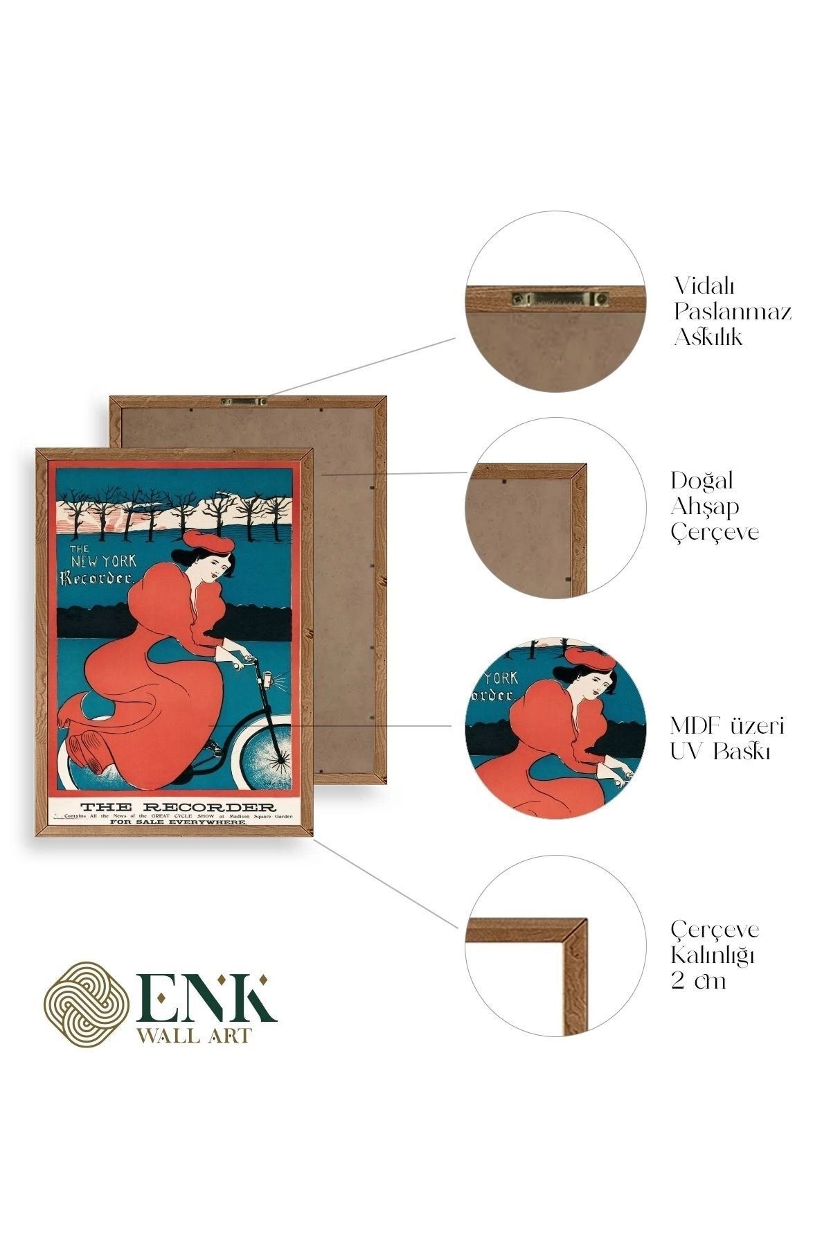 The New York Recorder Ahşap Çerçeveli Tablo 30 x 42