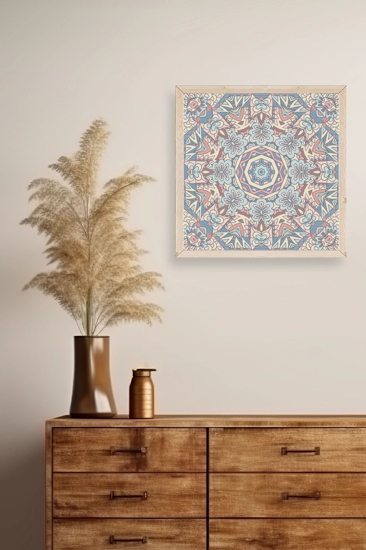 Mandala Ahşap Çerçeveli Tablo 42 x 42