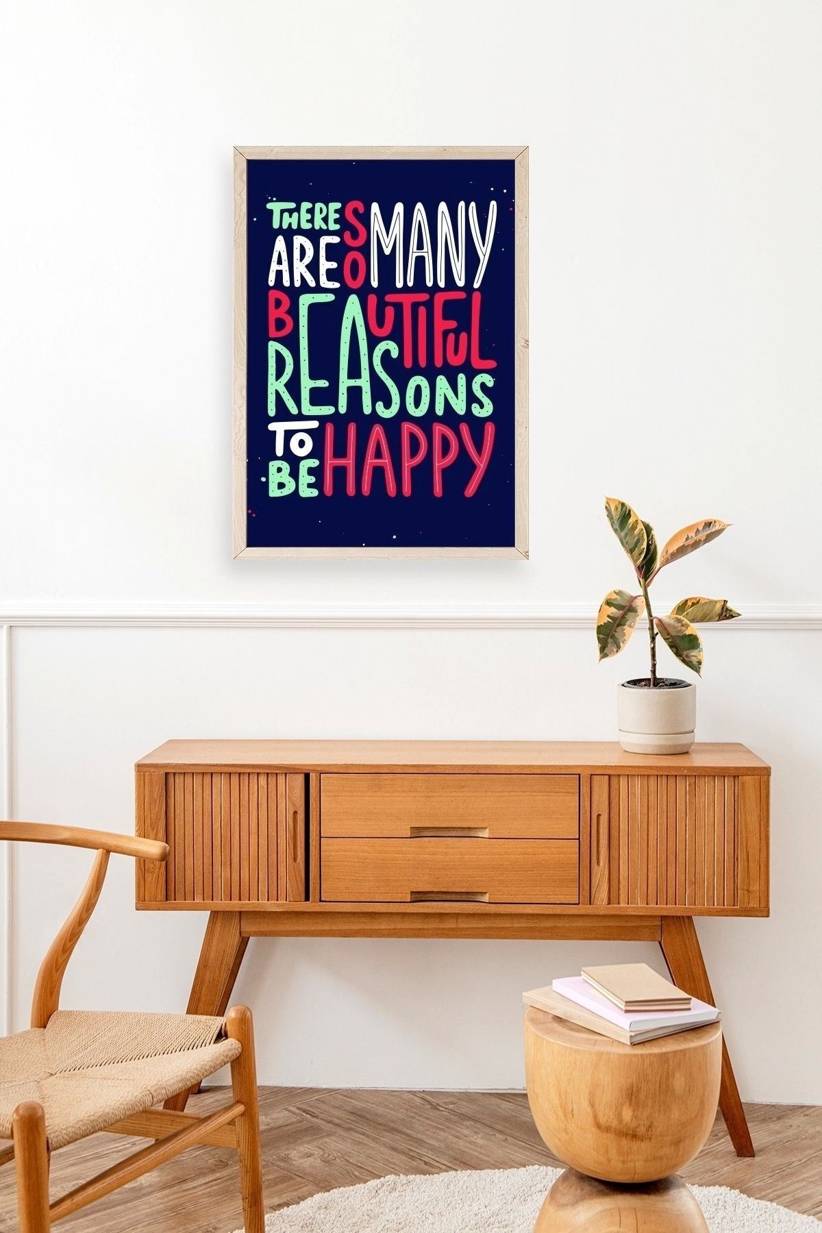 Motto Ahşap Çerçeveli Tablo 30 x 42