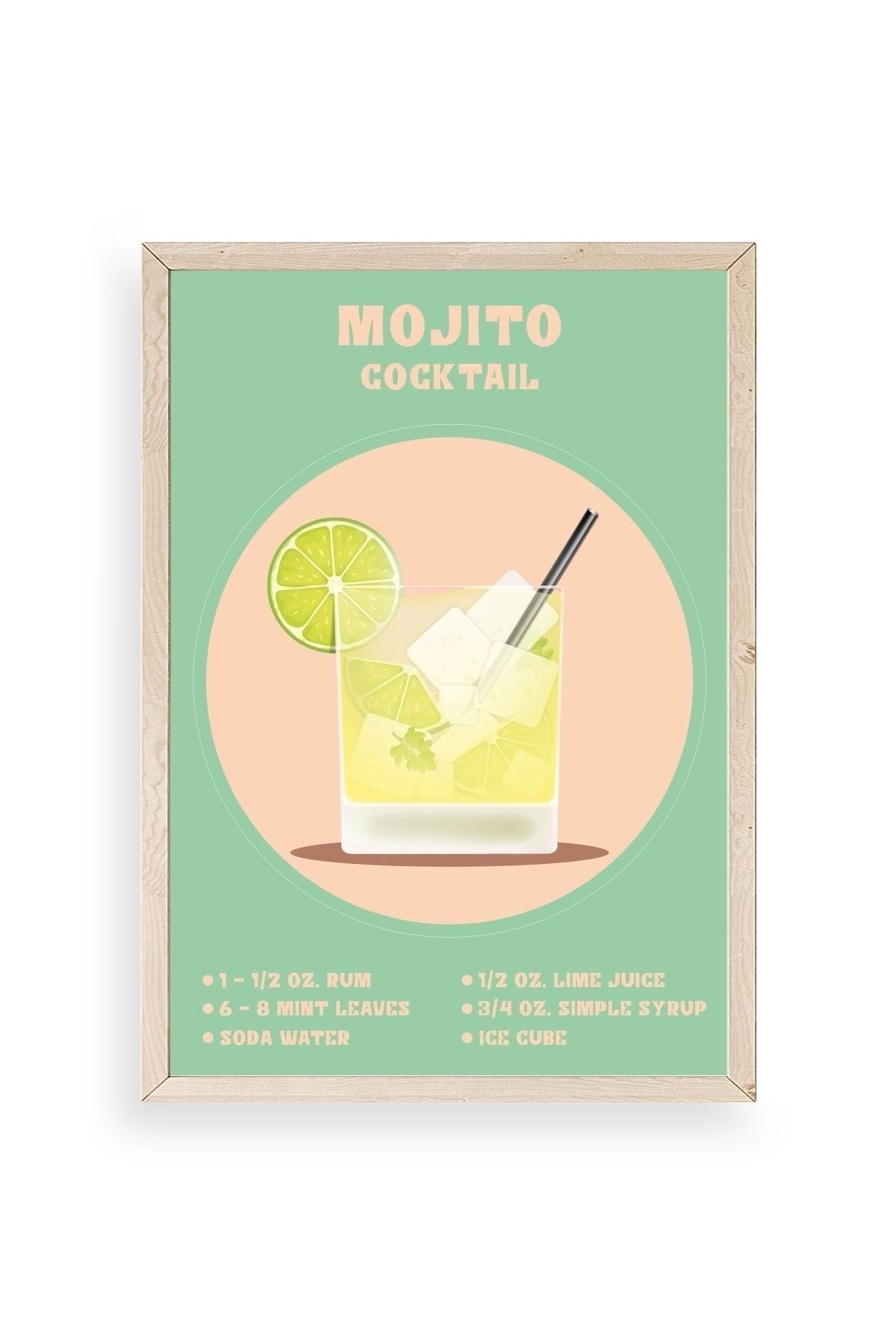 Mojito Ahşap Çerçeveli Tablo 50 x 70