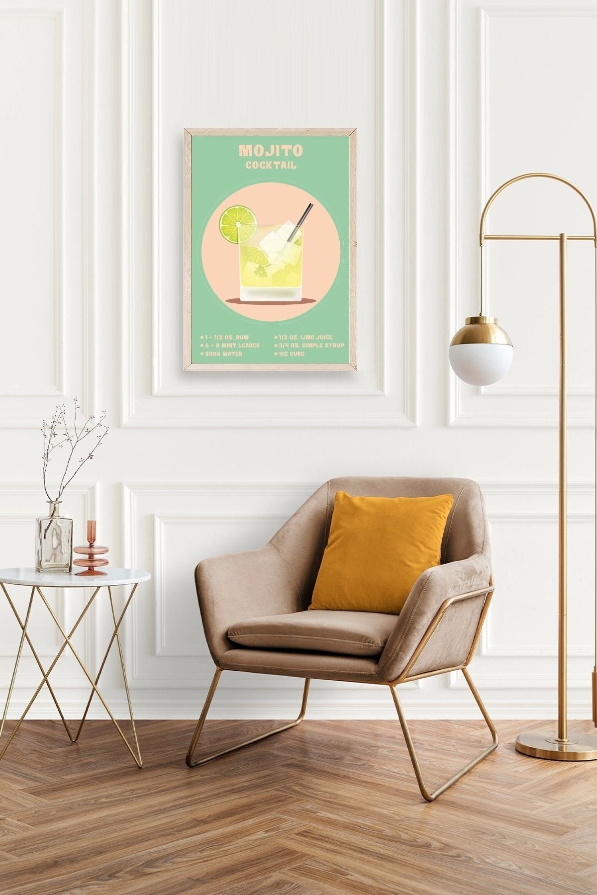 Mojito Ahşap Çerçeveli Tablo 30 x 42