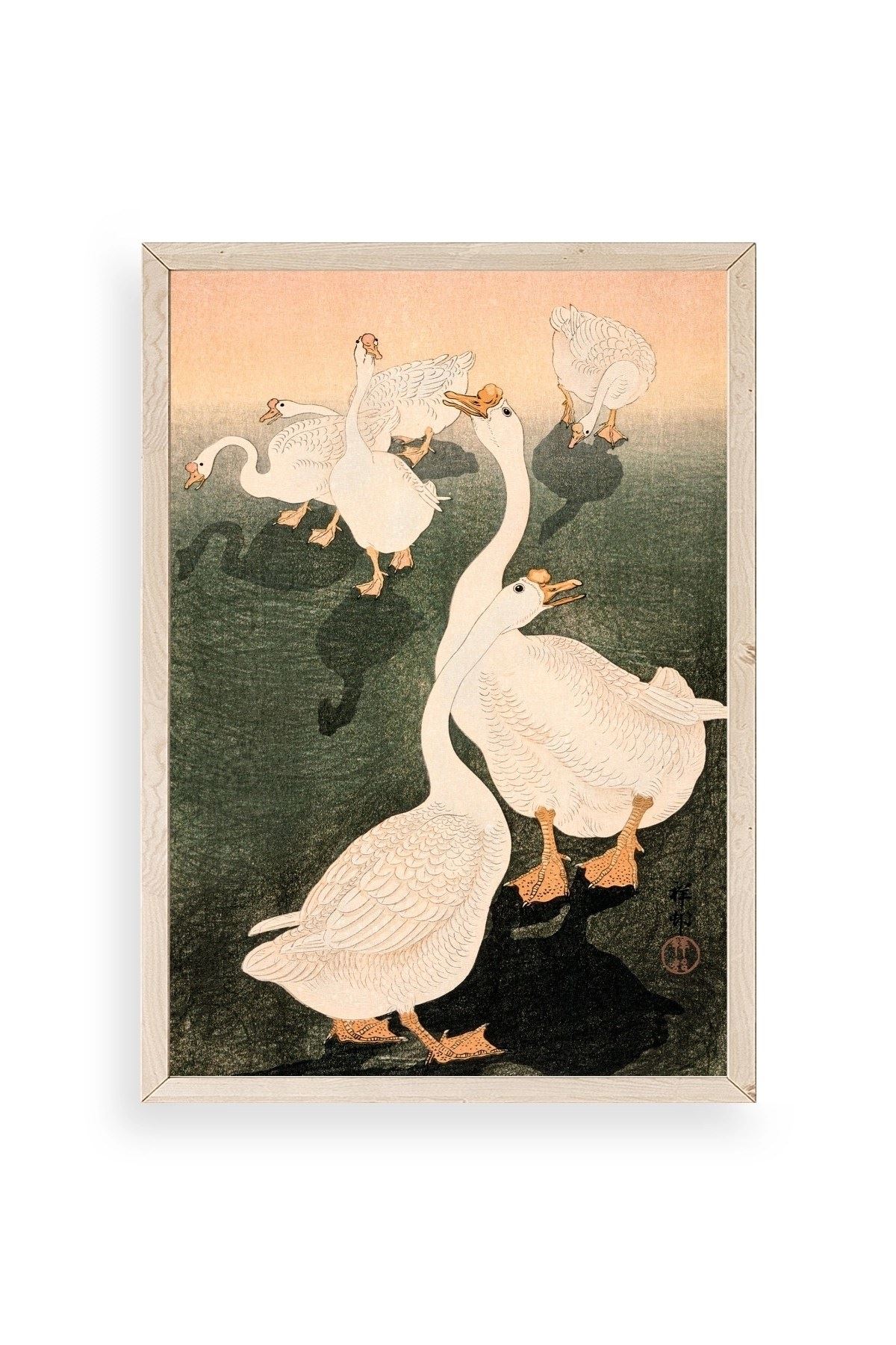 Kuğular Ahşap Çerçeveli Tablo 23 x 30