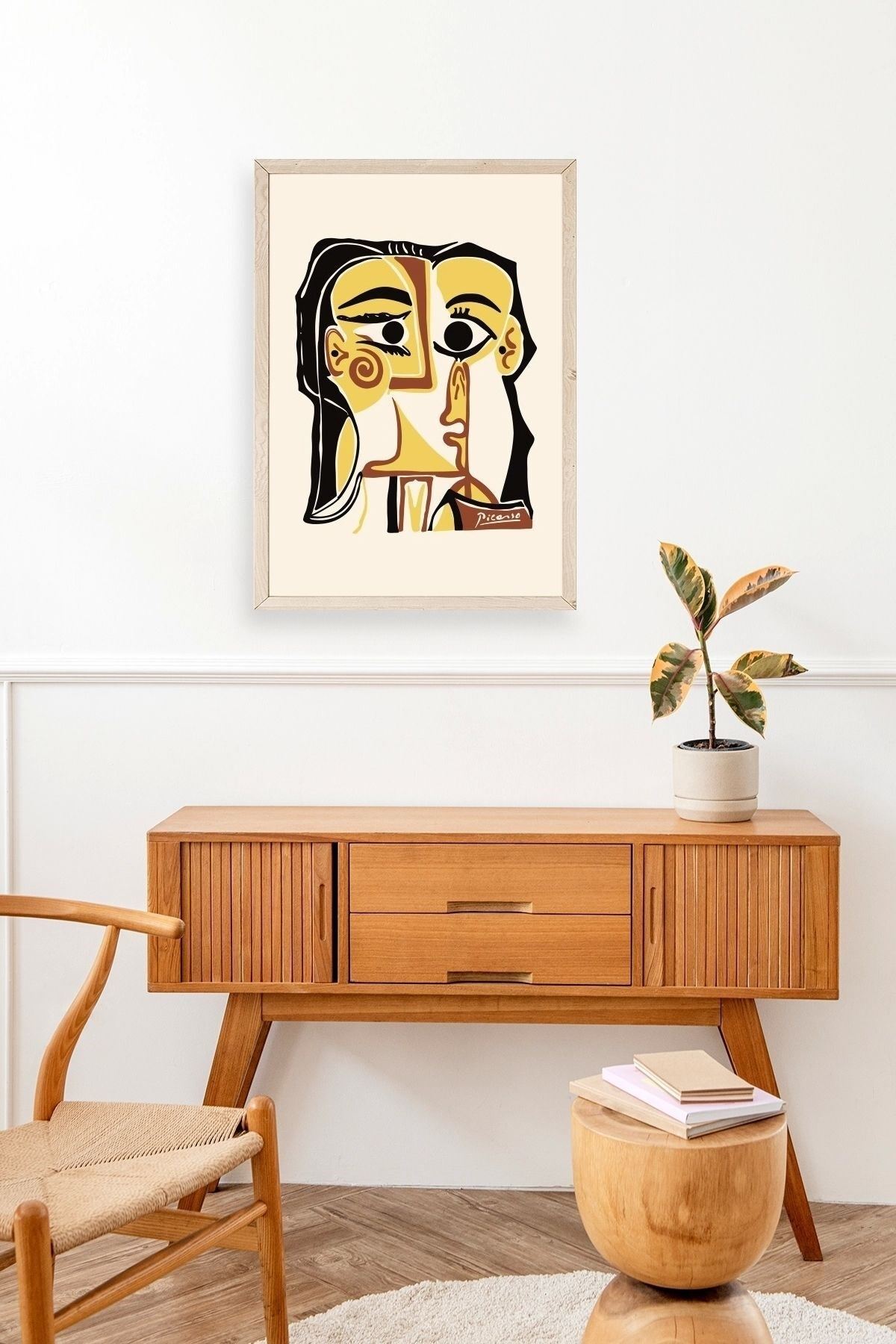 Tete de Femme Ahşap Çerçeveli Tablo 50 x 70