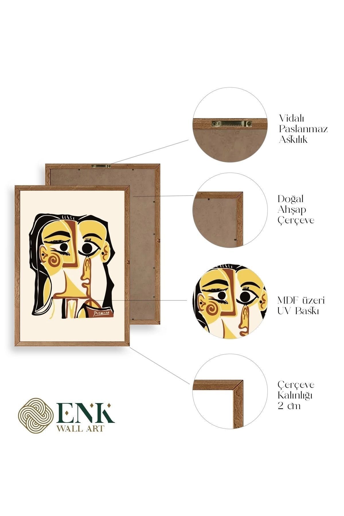 Tete de Femme Ahşap Çerçeveli Tablo 17 x 23