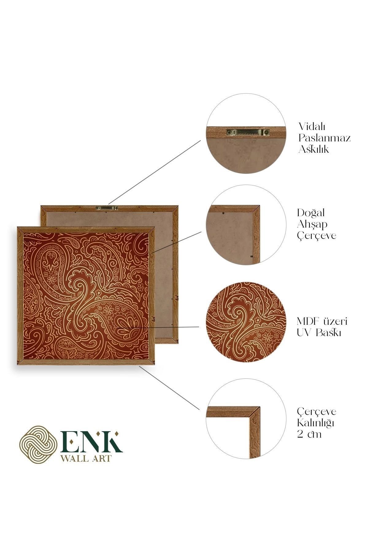 Motif Ahşap Çerçeveli Tablo 23 x 23