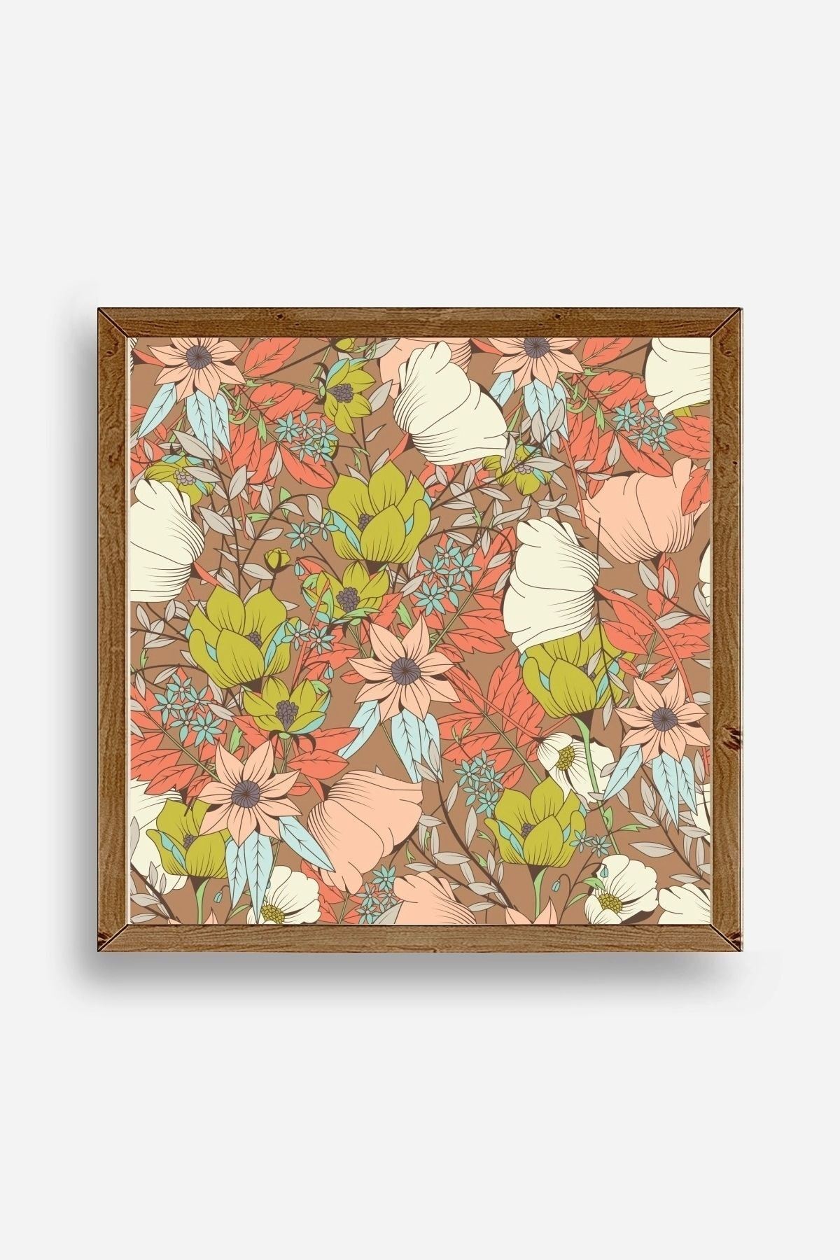 Çiçek Ahşap Çerçeveli Tablo 23 x 23