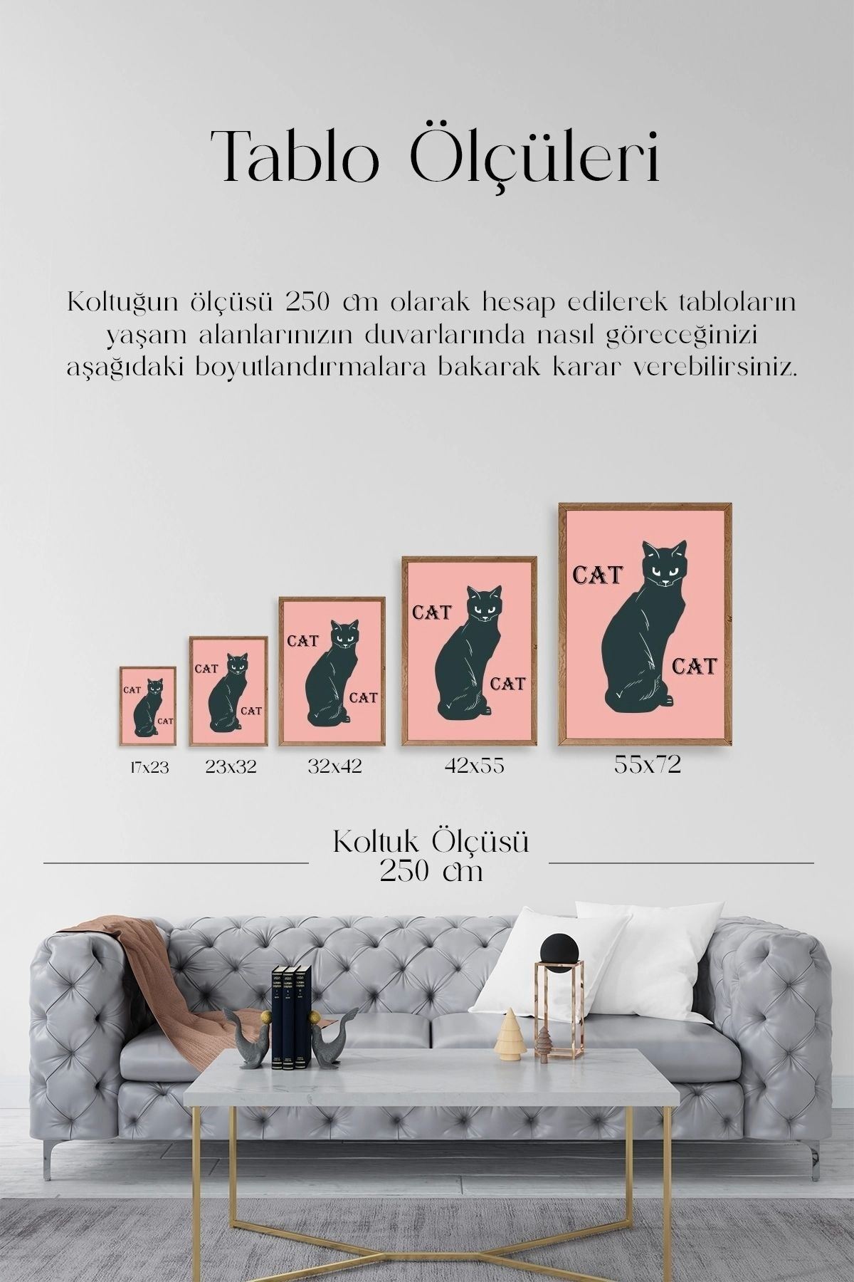 Cat Ahşap Çerçeveli Tablo 50 x 70