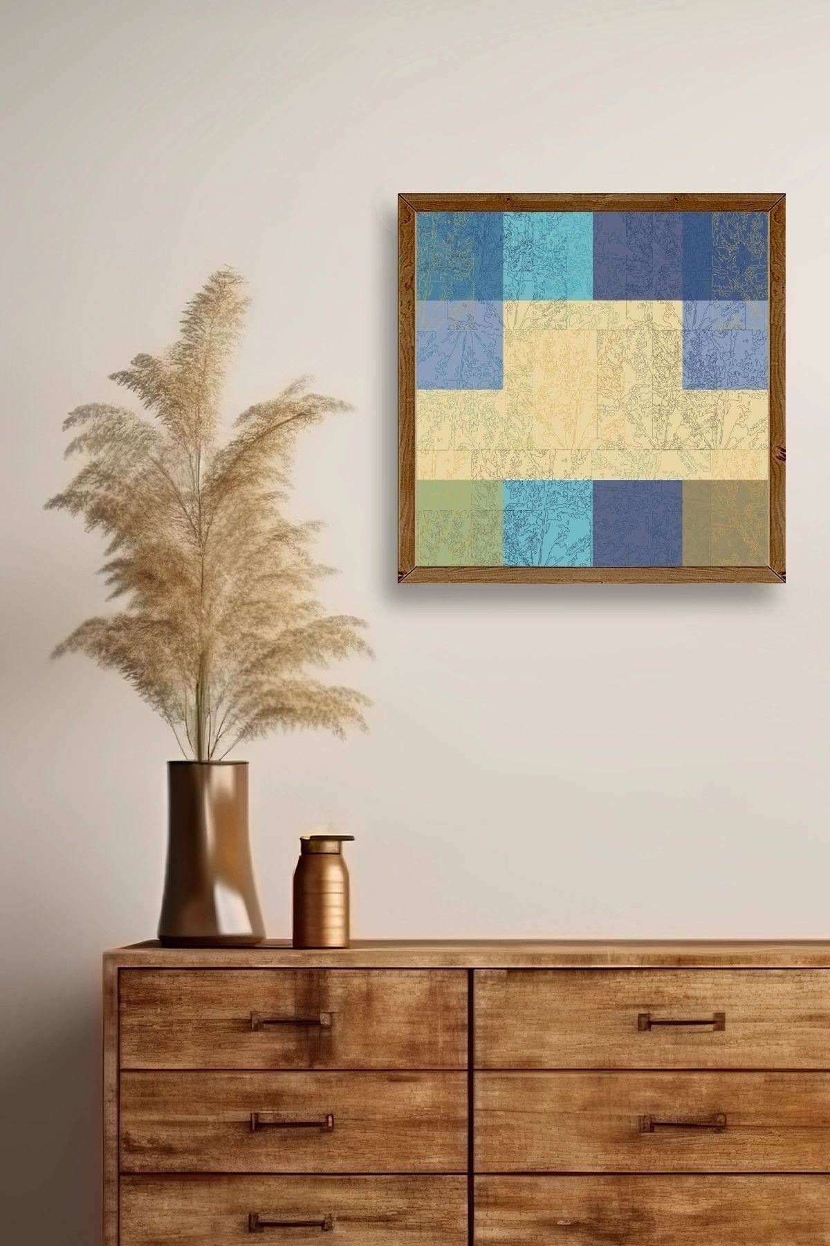 Kare Ahşap Çerçeveli Tablo 50 x 50