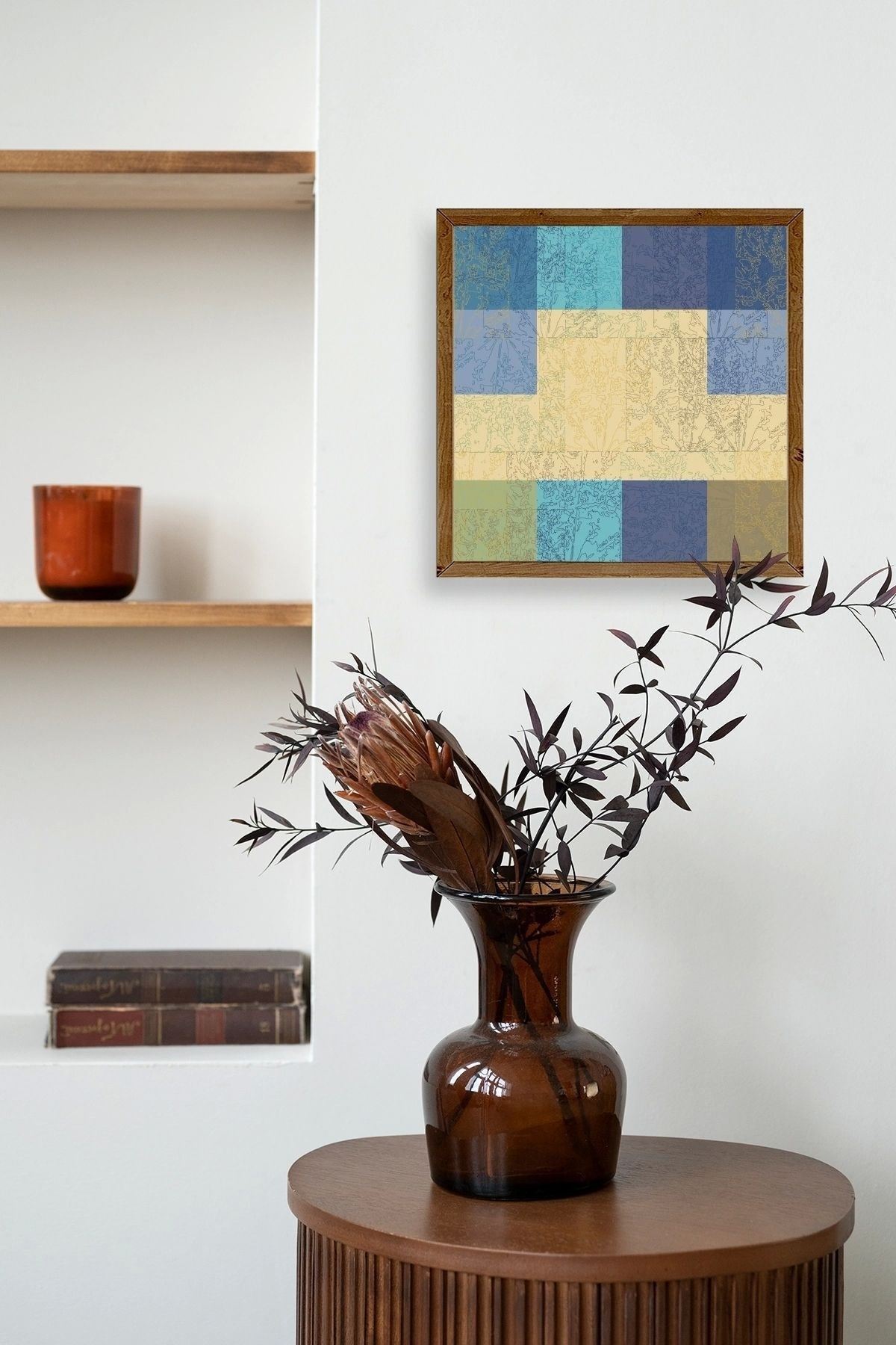 Kare Ahşap Çerçeveli Tablo 50 x 50