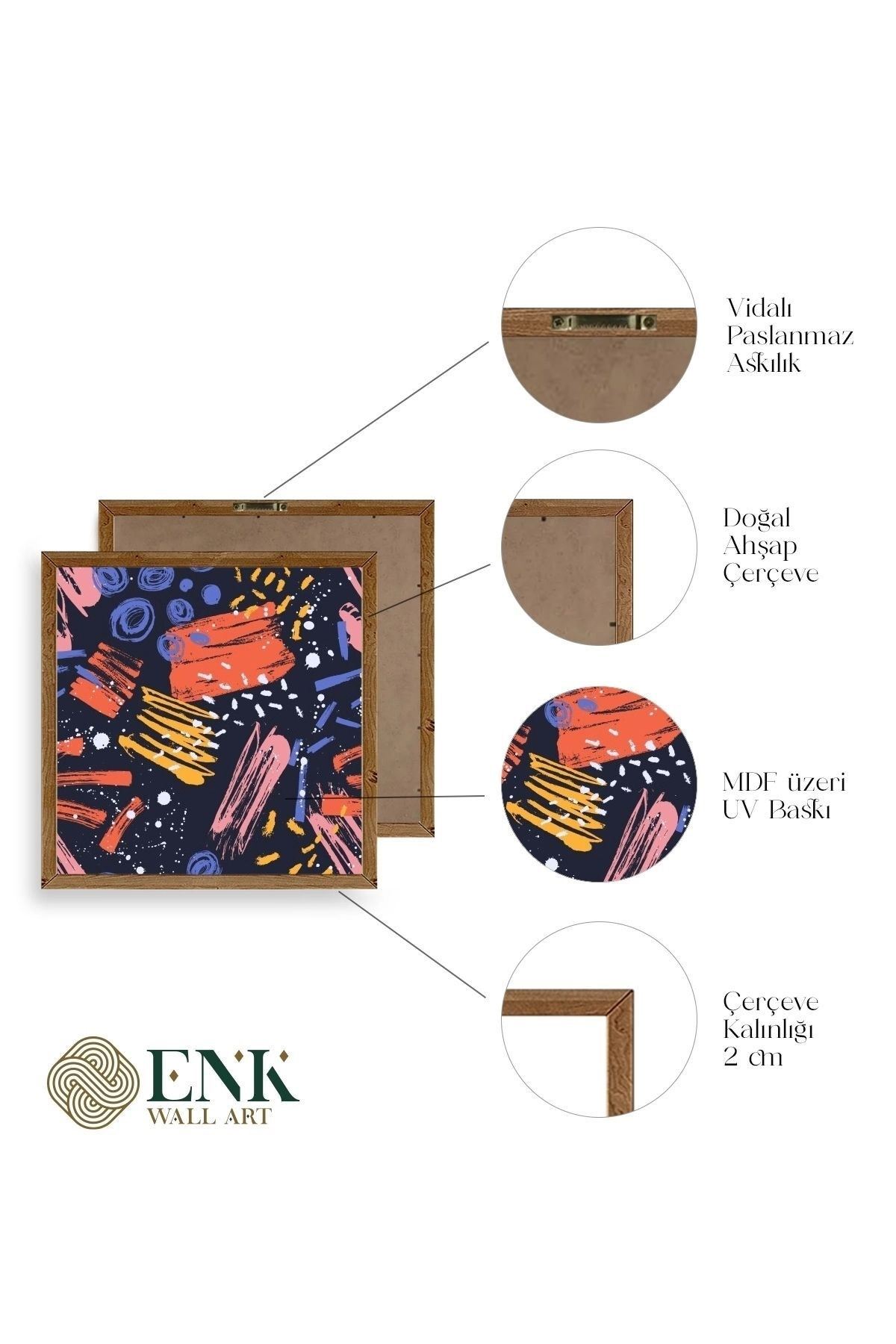 Modern Ahşap Çerçeveli Tablo 42 x 42