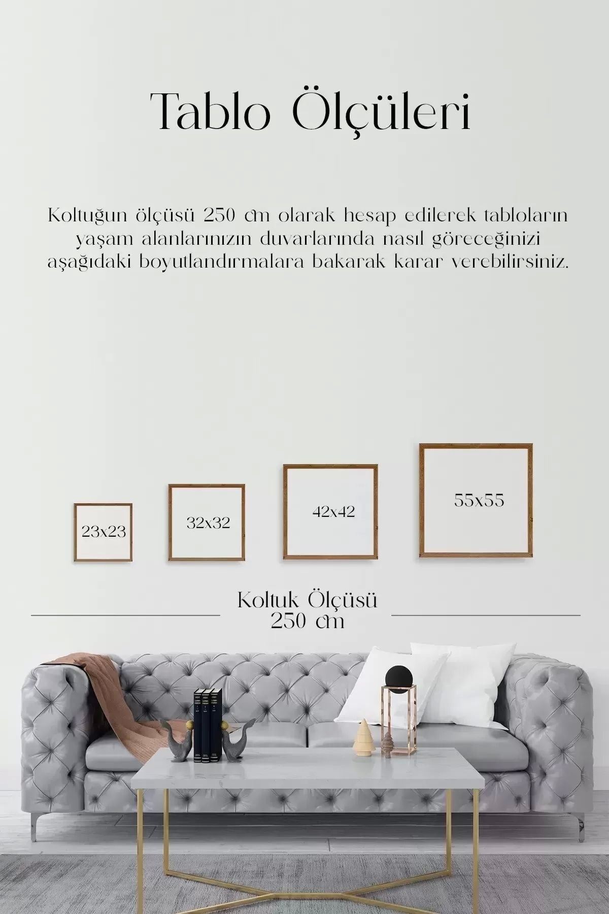 Modern Ahşap Çerçeveli Tablo 50 x 50