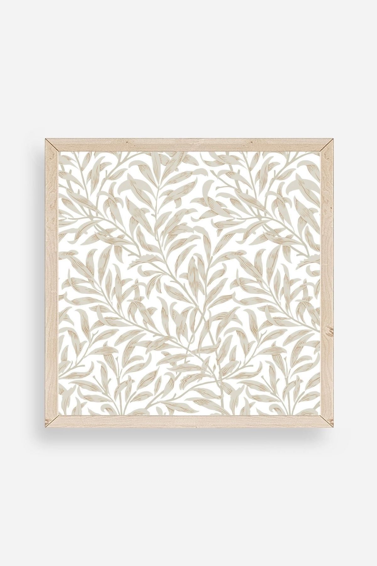 Yaprak Ahşap Çerçeveli Tablo 50 x 50