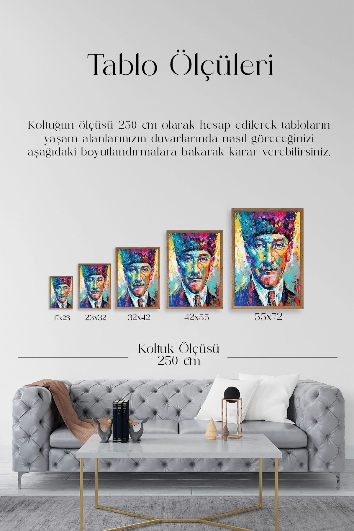 Atatürk Ahşap Çerçeveli Tablo 50 x 70