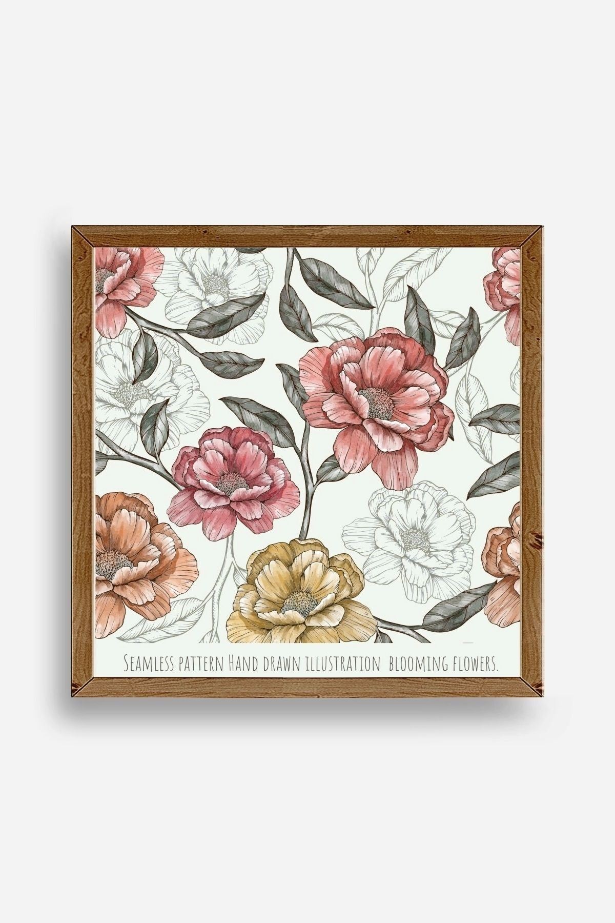 Gül Ahşap Çerçeveli Tablo 50 x 50