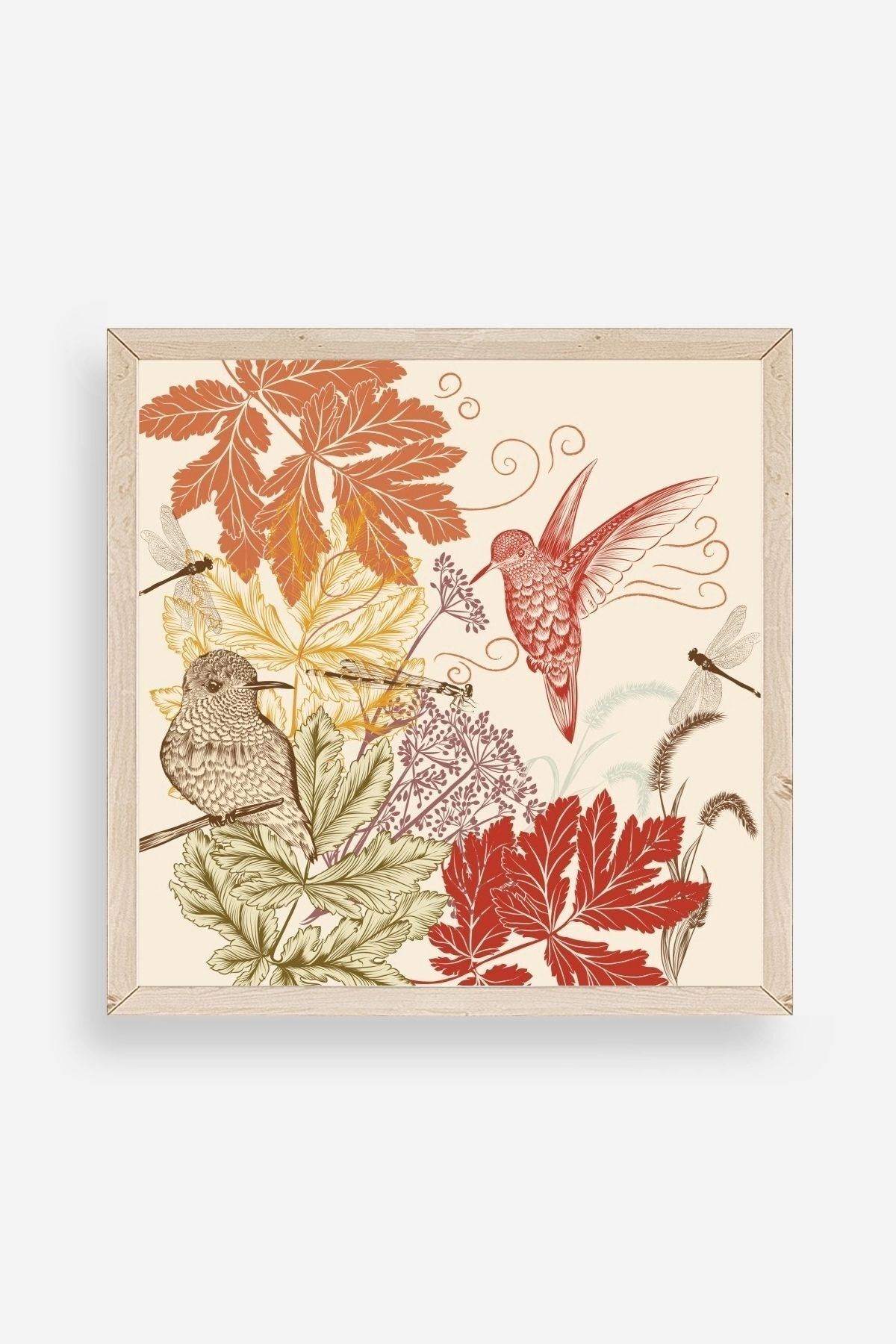 Çiçek Ahşap Çerçeveli Tablo 50 x 50