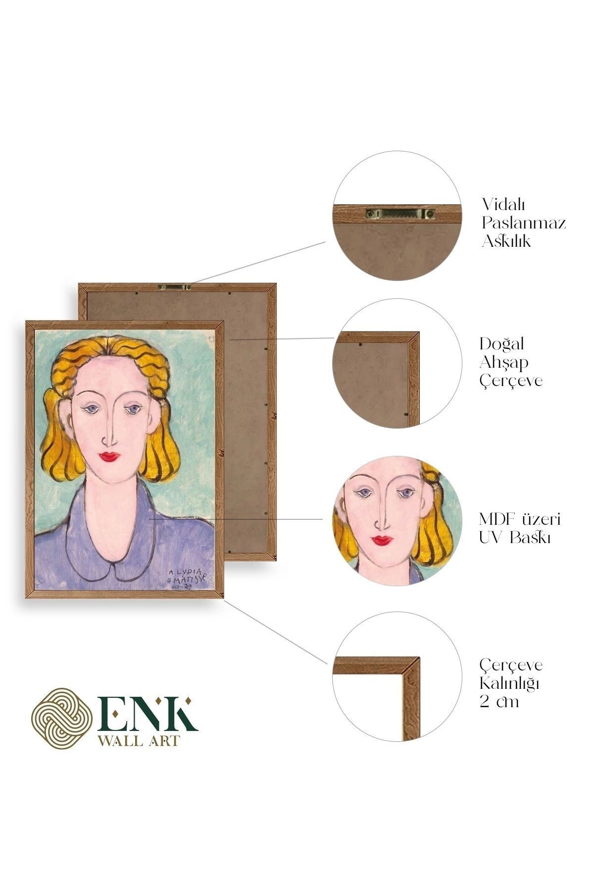 Henri Matisse Ahşap Çerçeveli Tablo 50 x 70