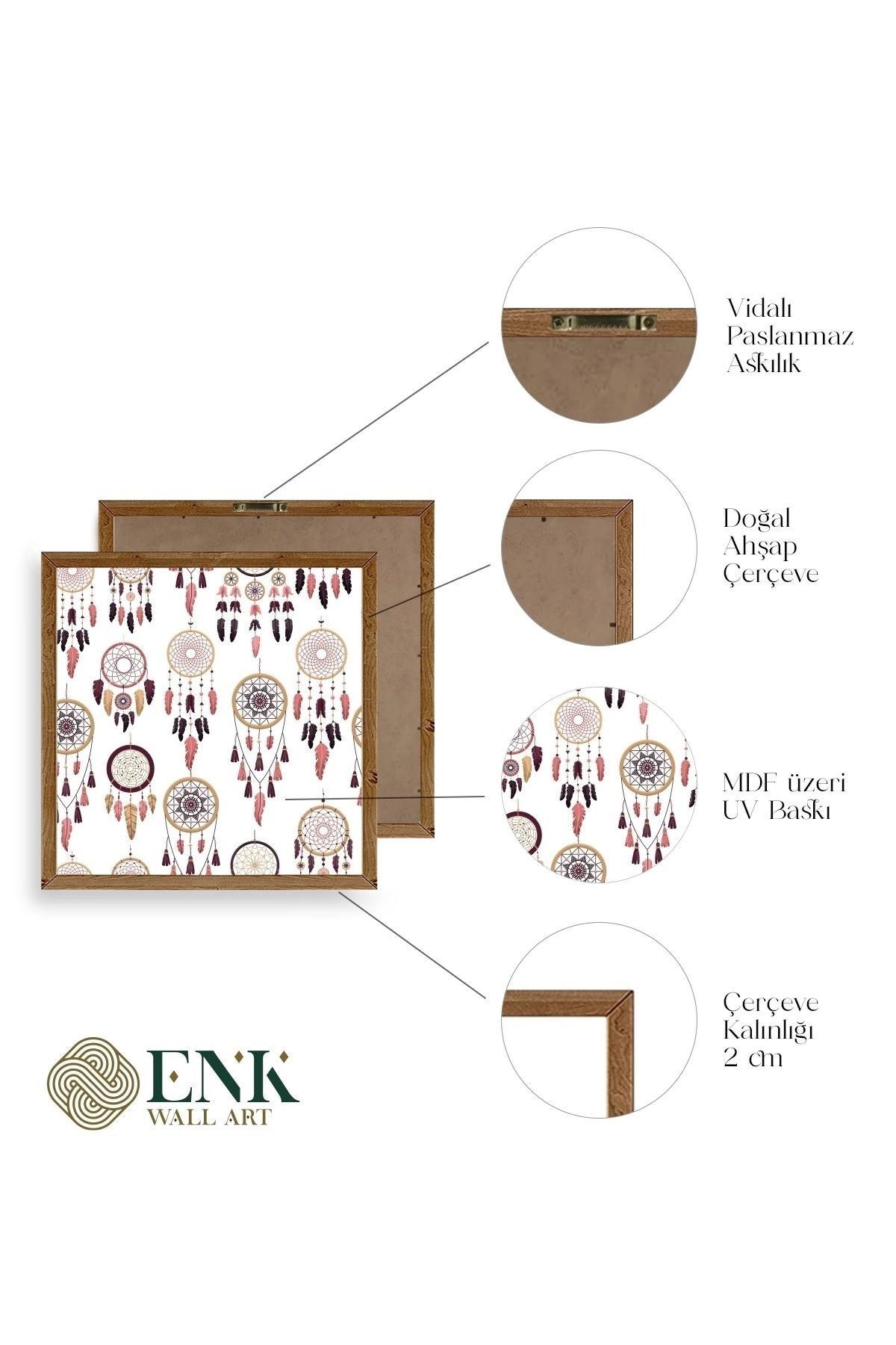 Rüya Kapanı Ahşap Çerçeveli Tablo 42 x 42