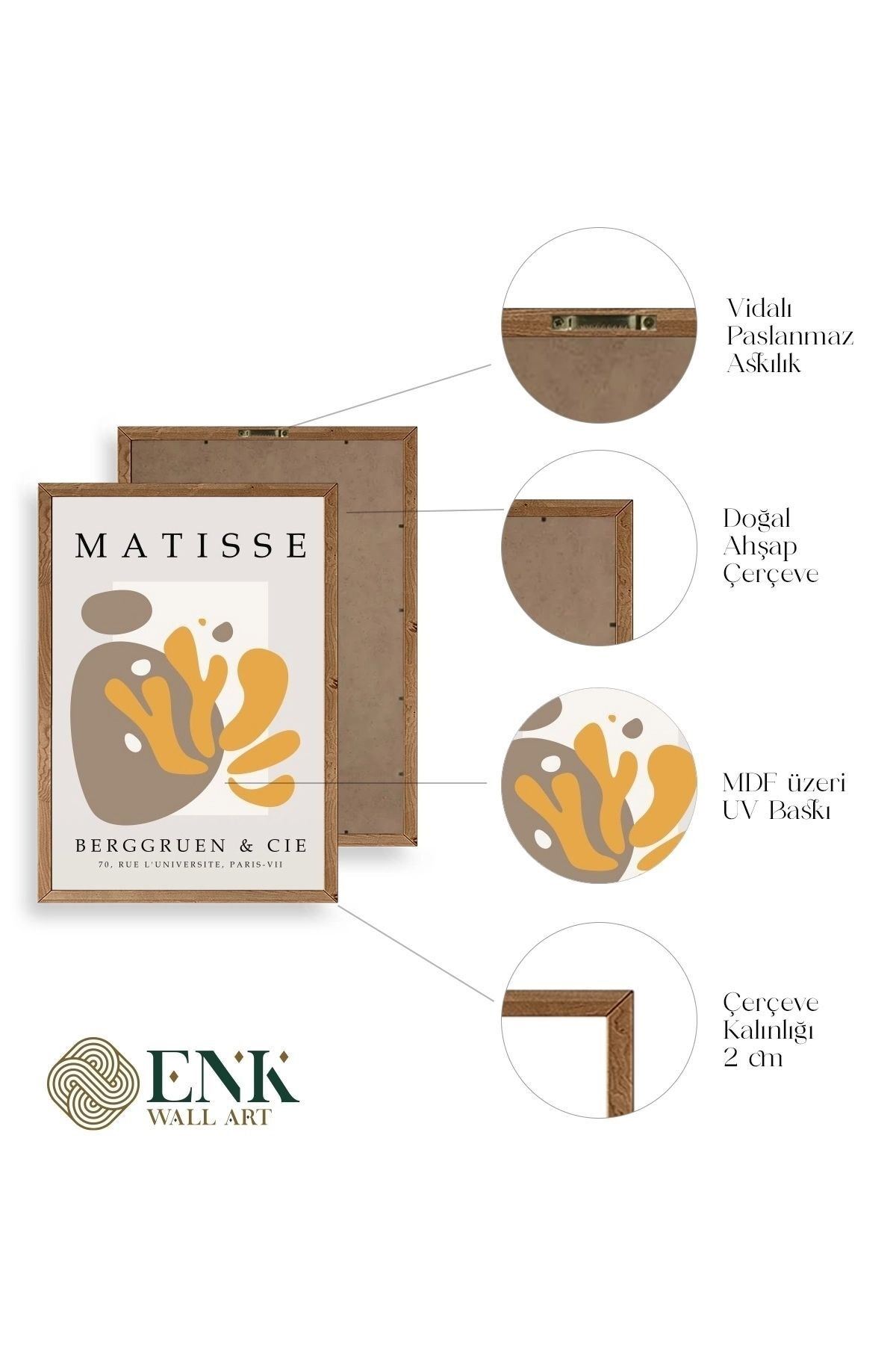 Matisse Üçlü Ahşap Çerçeveli Tablo 23 x 30