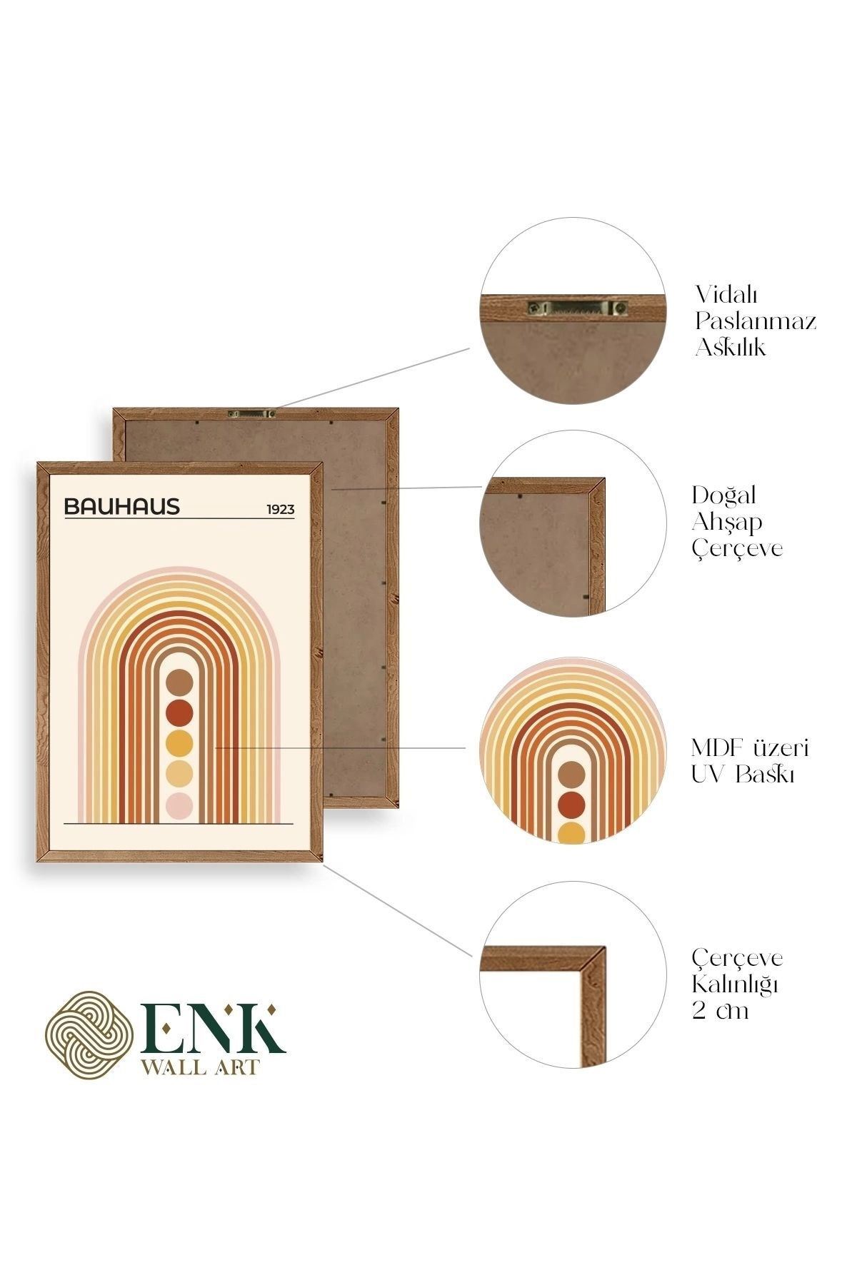 Bauhaus Üçlü Ahşap Çerçeveli Tablo 30 x 40