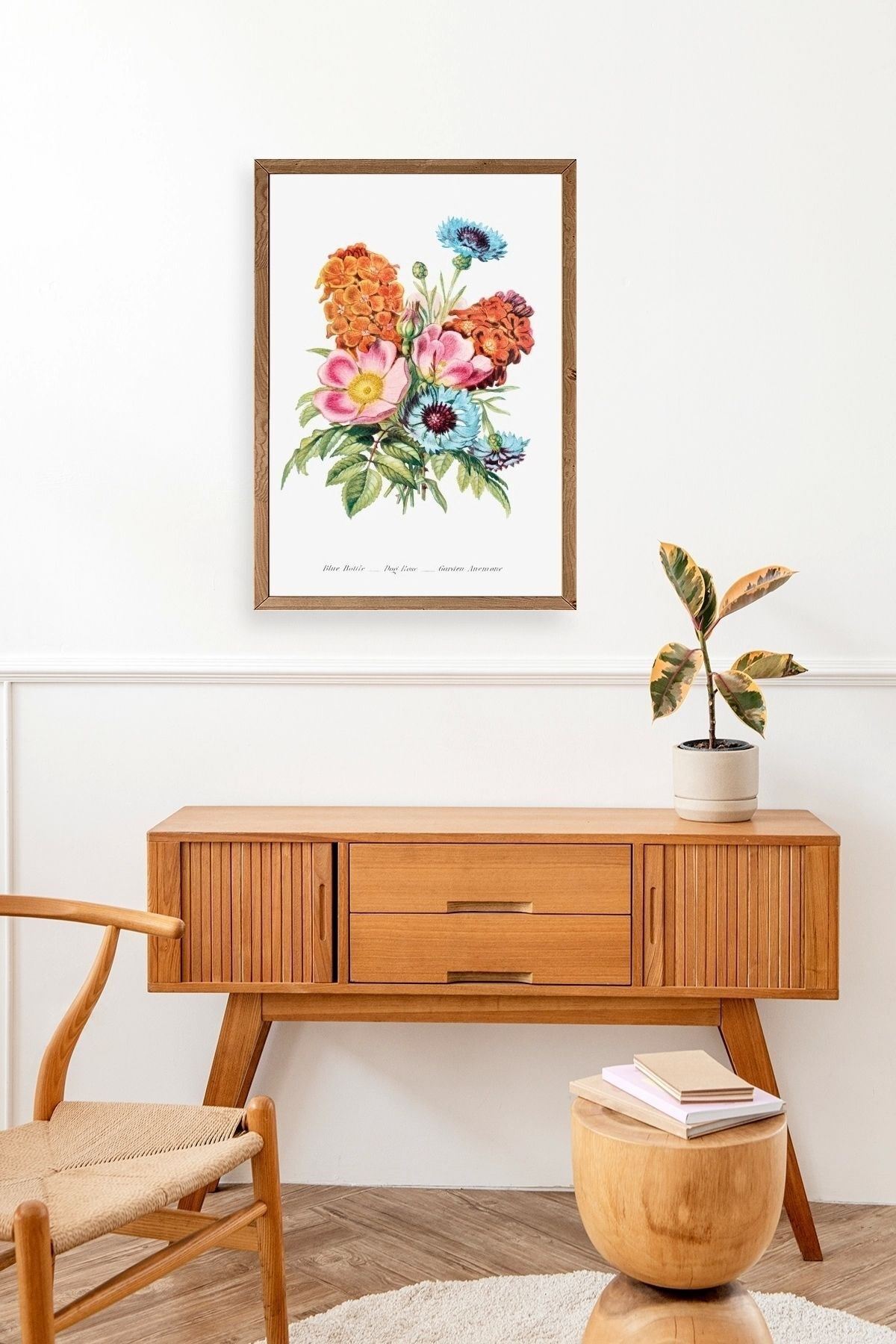 Bahar Çiçekleri Ahşap Çerçeveli Tablo 30 x 42