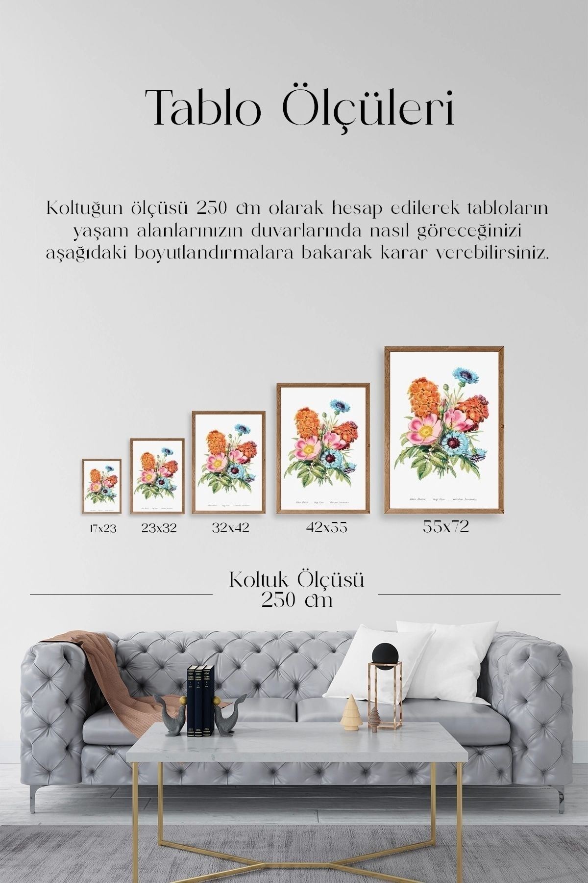 Bahar Çiçekleri Ahşap Çerçeveli Tablo 50 x 70