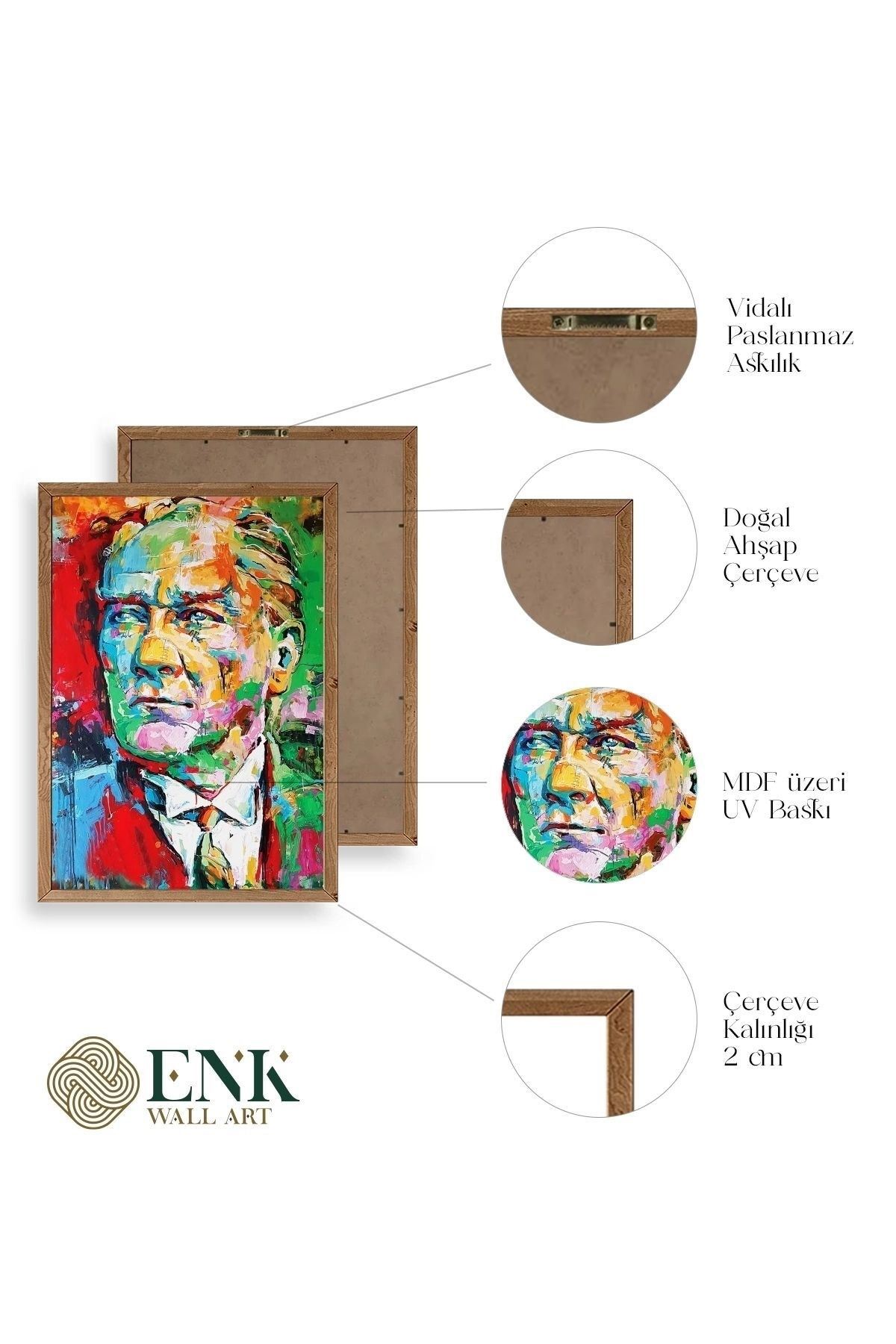 Atatürk Ahşap Çerçeveli Tablo 23 x 30